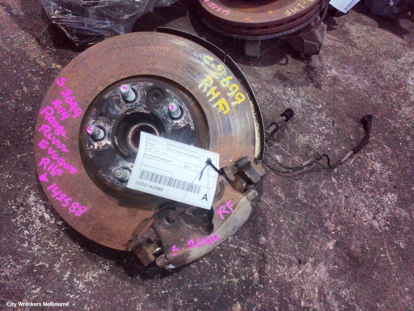 LAND ROVER RANGEROVER EVOQUE RIGHT FRONT HUB ASSEMBLY, L538, 11/2011 - 01/2019 - Image 2
