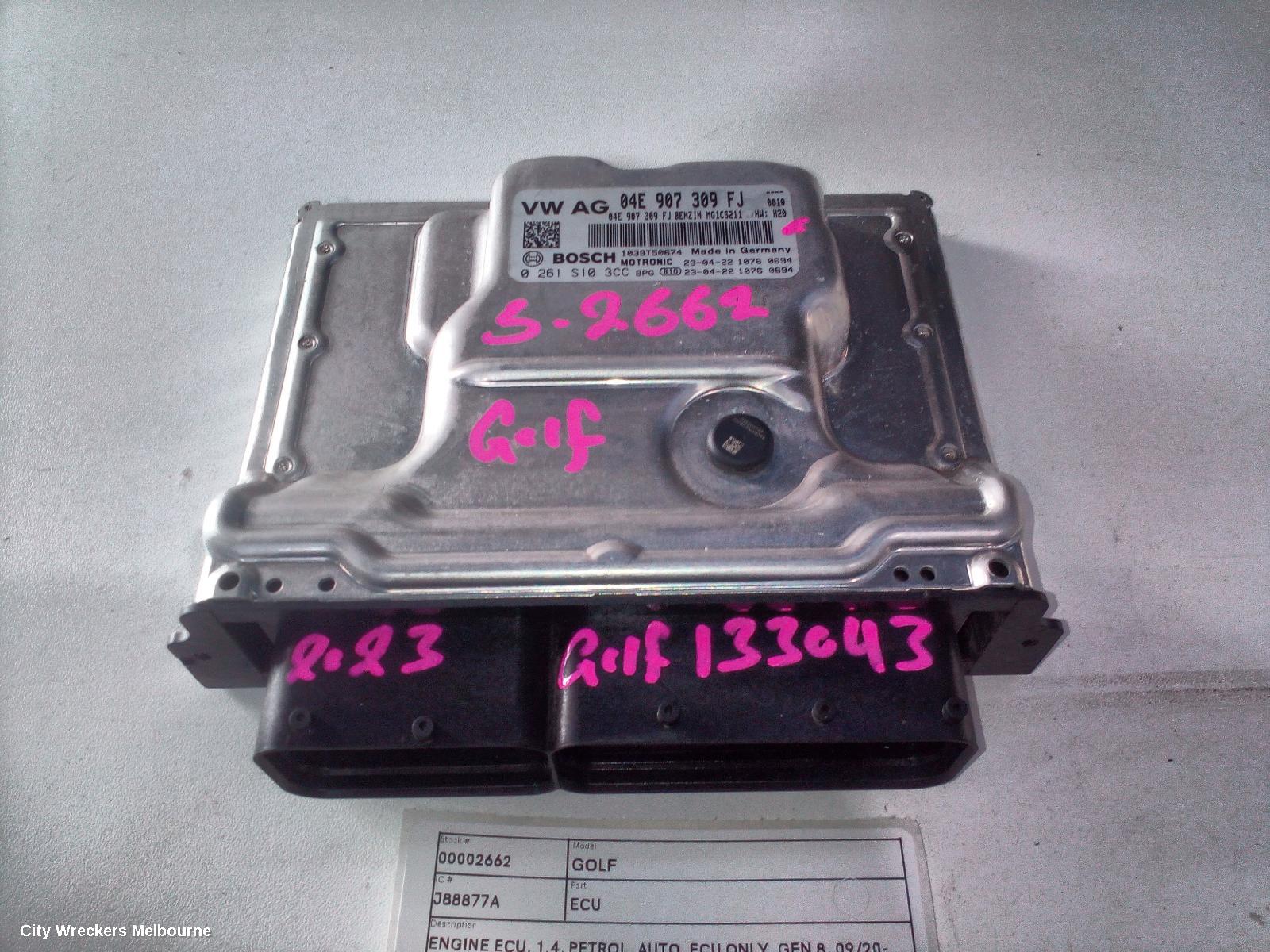 VOLKSWAGEN GOLF ECU, ENGINE ECU, 1.4, PETROL, AUTO, ECU ONLY, GEN 8, 09/2020 ONWARDS - Image 1