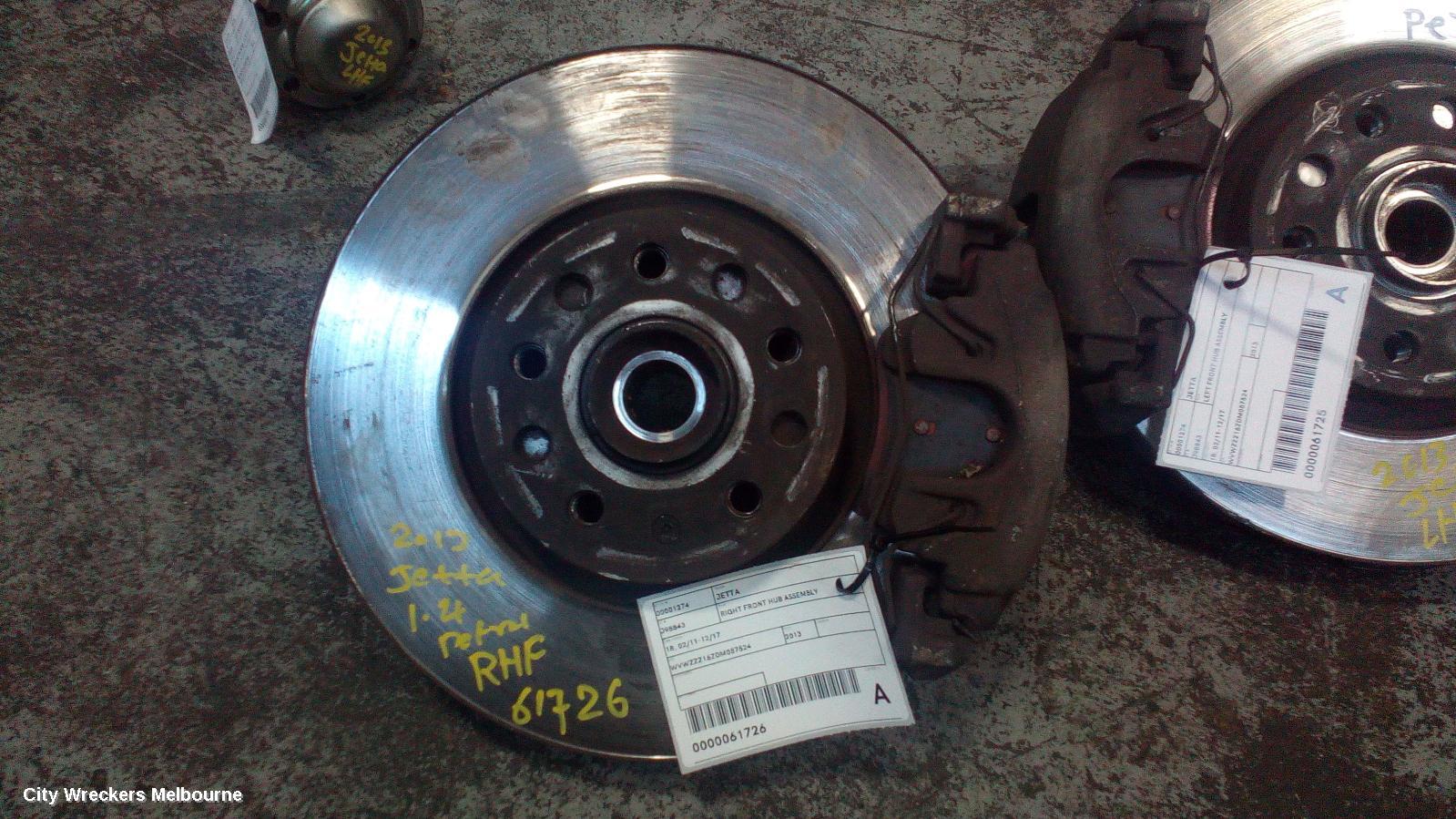 VOLKSWAGEN JETTA RIGHT FRONT HUB ASSEMBLY, 1B, 4 BOLT TYPE, 02/2011 - 12/2017 - Image 1