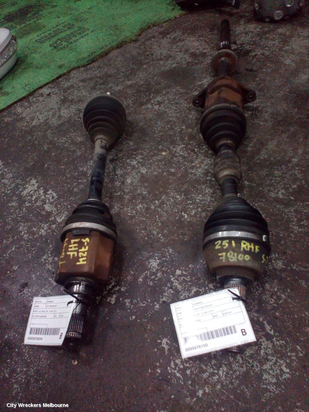 NISSAN MURANO RIGHT DRIVESHAFT, FRONT, 3.5, VQ35, Z51, 12/2008 - 12/2014 - Image 2