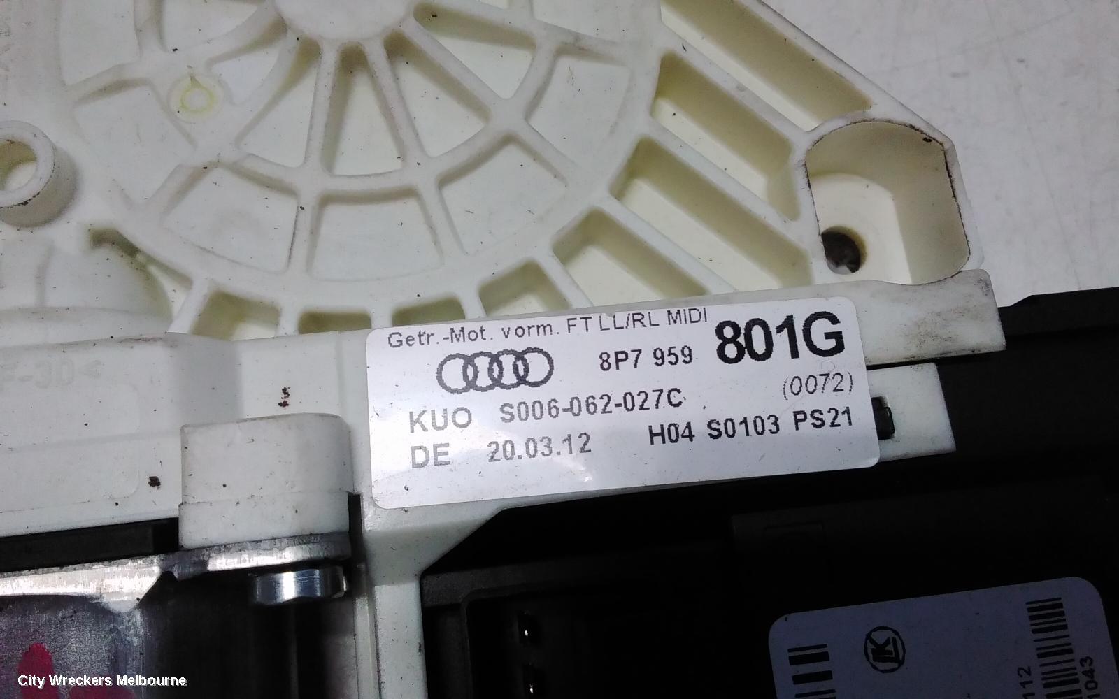 AUDI A3 RIGHT FRONT WINDOW REG/MOTOR, 8P, 2DR CABRIOLET, 11/2009 - 04/2013 - Image 2