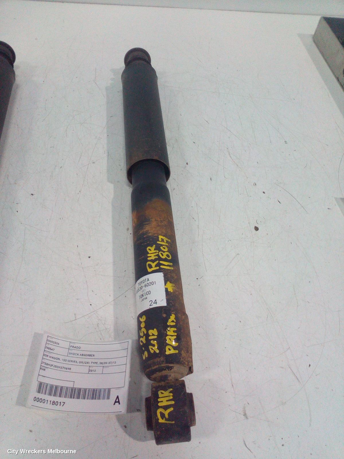 TOYOTA PRADO SHOCK ABSORBER, 150 SERIES, 5DR WAGON, REAR, RH SIDE, GX/GXL TYPE, 08/2009 - 07/2013 - Image 2
