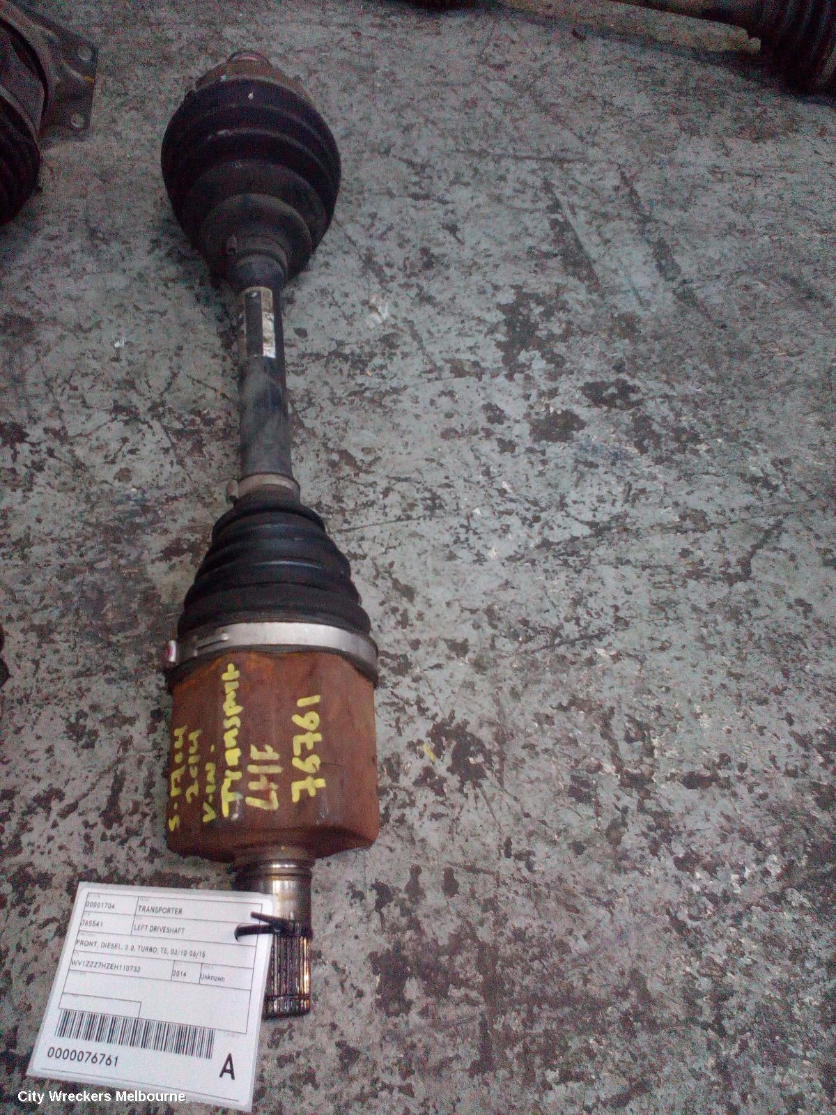 VOLKSWAGEN TRANSPORTER LEFT DRIVESHAFT, FRONT, DIESEL, 2.0, TURBO, T5, 03/2010 - 06/2015 - Image 1