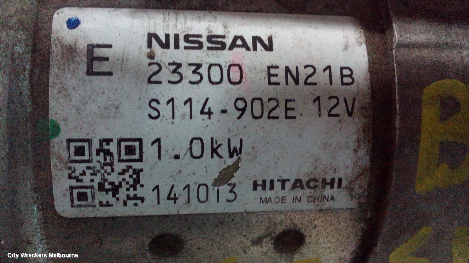 NISSAN PULSAR STARTER, PETROL, 1.8, MRA8DE, B17/C12, 12/2012 - 12/2017 - Image 1