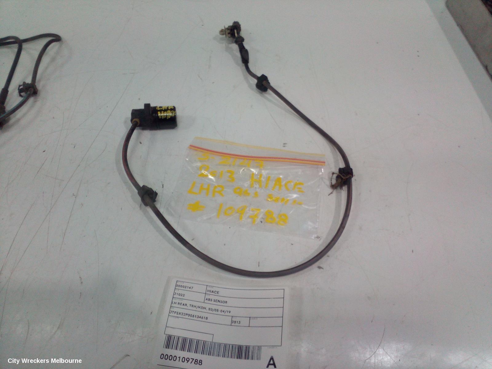 TOYOTA HIACE ABS SENSOR, LH REAR, W/ LOOM TYPE, TRH/KDH, 01/2005 - 04/2019 - Image 1