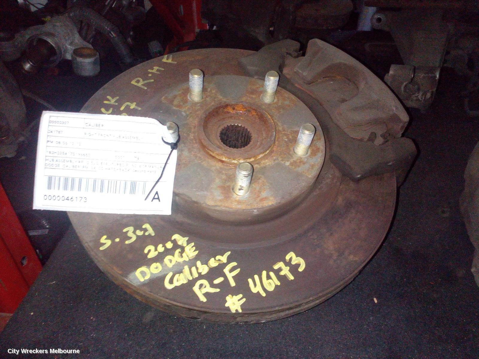 DODGE CALIBER RIGHT FRONT HUB ASSEMBLY, PM, 08/2006 - 12/2012 - Image 1