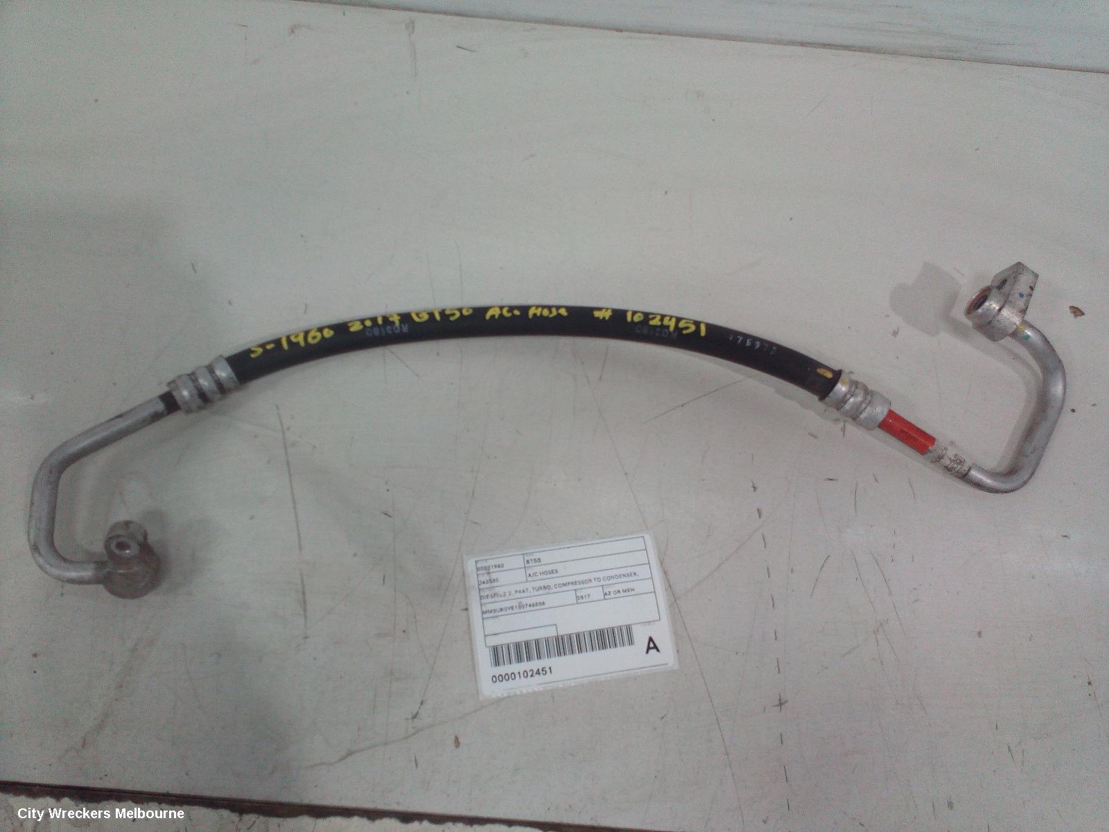 MAZDA BT50 A/C HOSES, DIESEL, 2.2, P4AT, TURBO, COMPRESSOR TO CONDENSER, UP-UR, 10/2011 - 06/2020 - Image 3