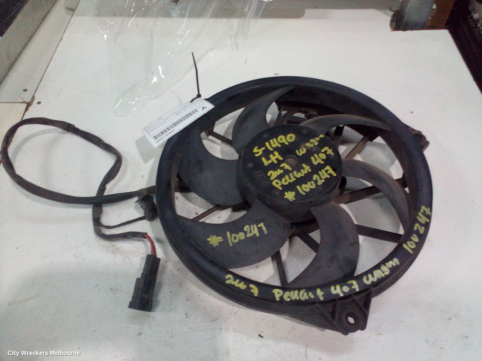 PEUGEOT 407 FAN, RADIATOR FAN, 2.7, DIESEL, LH SIDE, P/N 1253K6, 12/2005 - 12/2011 - Image 1
