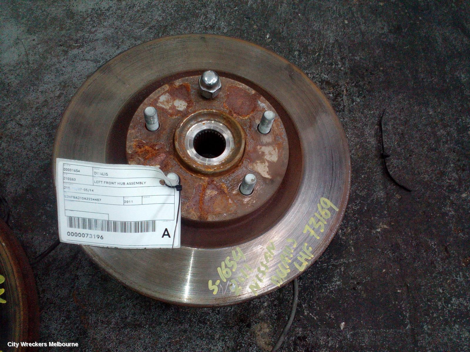 NISSAN DUALIS LEFT FRONT HUB ASSEMBLY, J10, 10/2007 - 05/2014 - Image 3