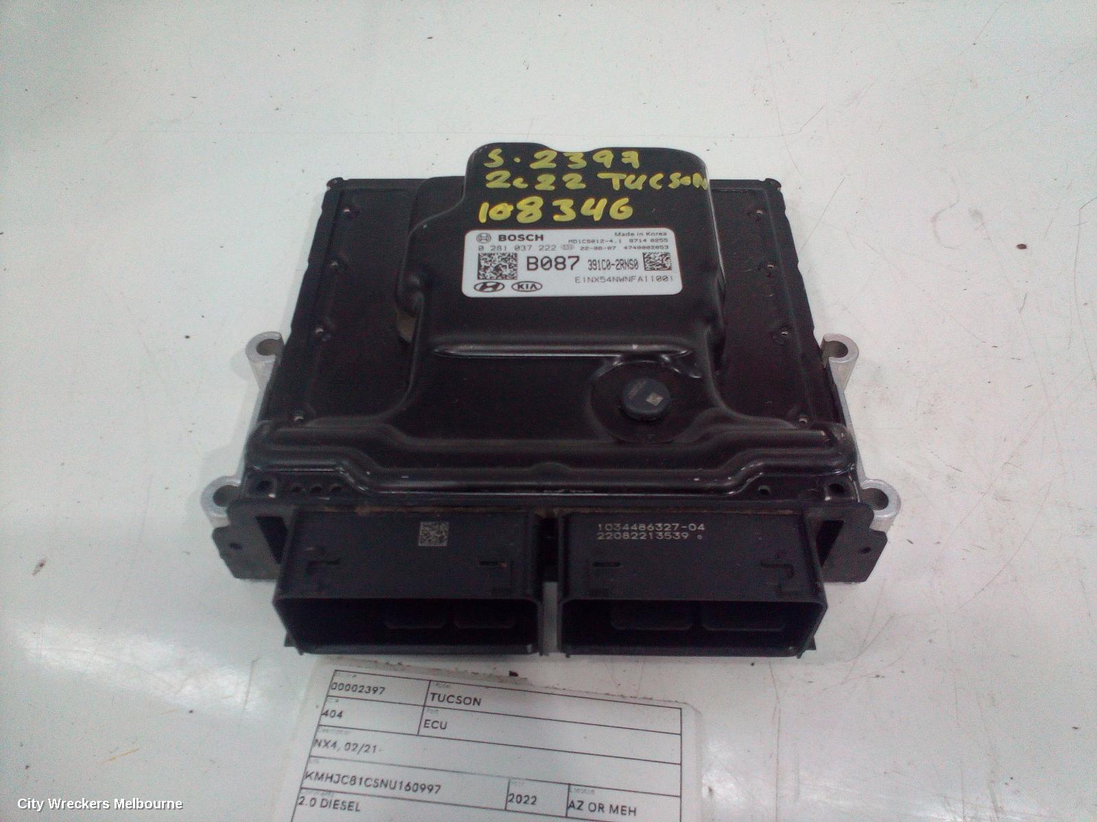 HYUNDAI TUCSON ECU, NX4, ENGINE ECU, DIESEL, 2.0, TURBO, D4HD CODE, ECU ONLY, 02/2021 - 01/2024 - Image 1