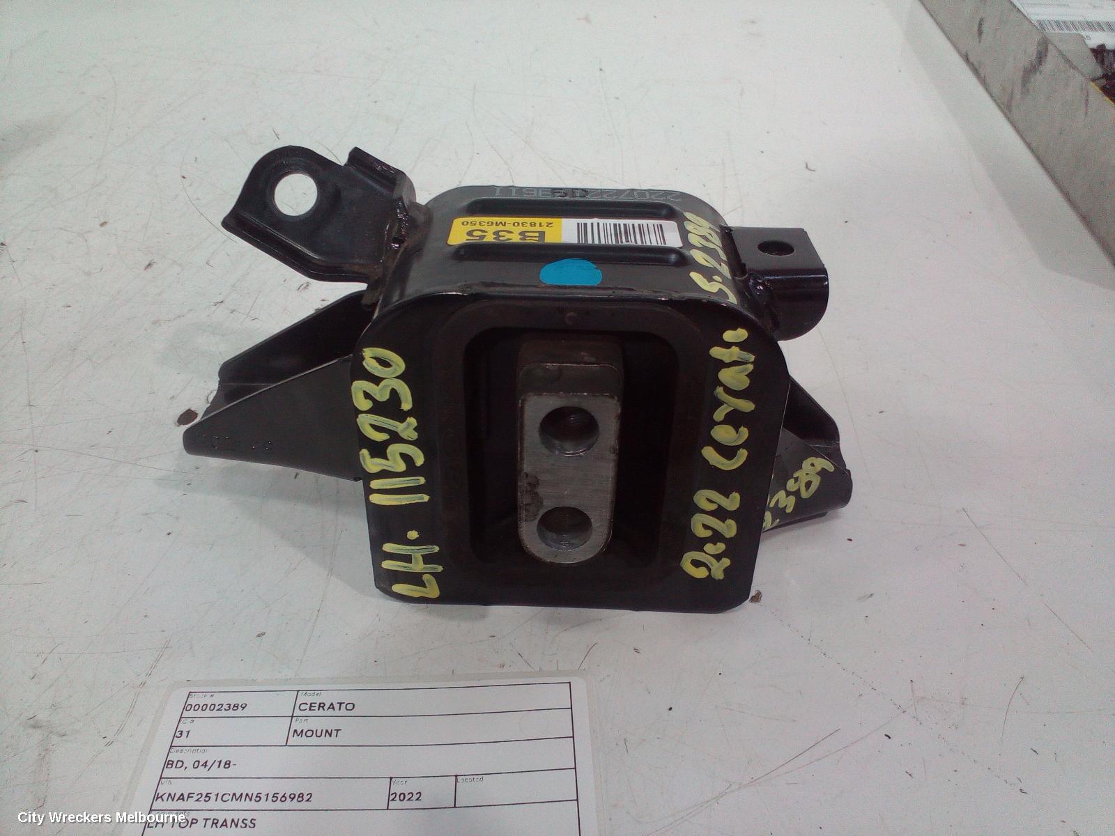 KIA CERATO MOUNT, BD, 04/2018 - 09/2024 - Image 1