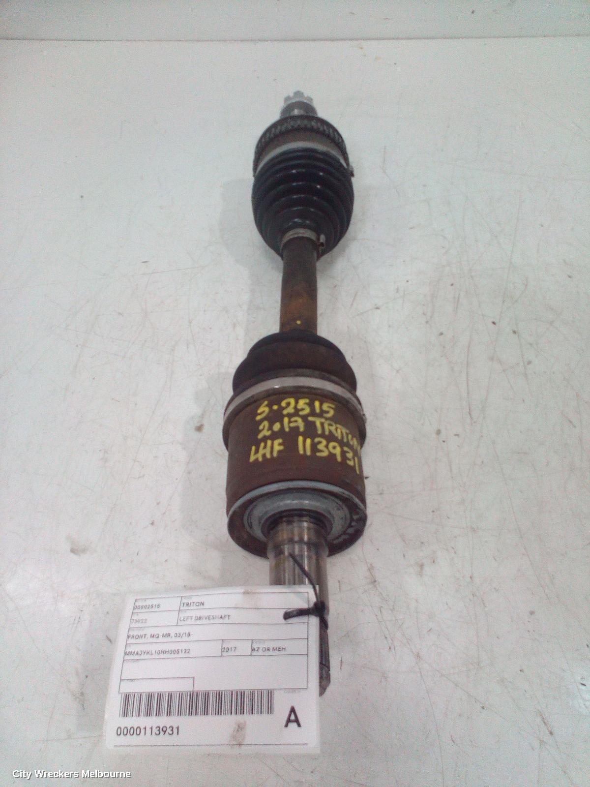 MITSUBISHI TRITON LEFT DRIVESHAFT, FRONT, MQ-MR, 03/2015 ONWARDS - Image 1