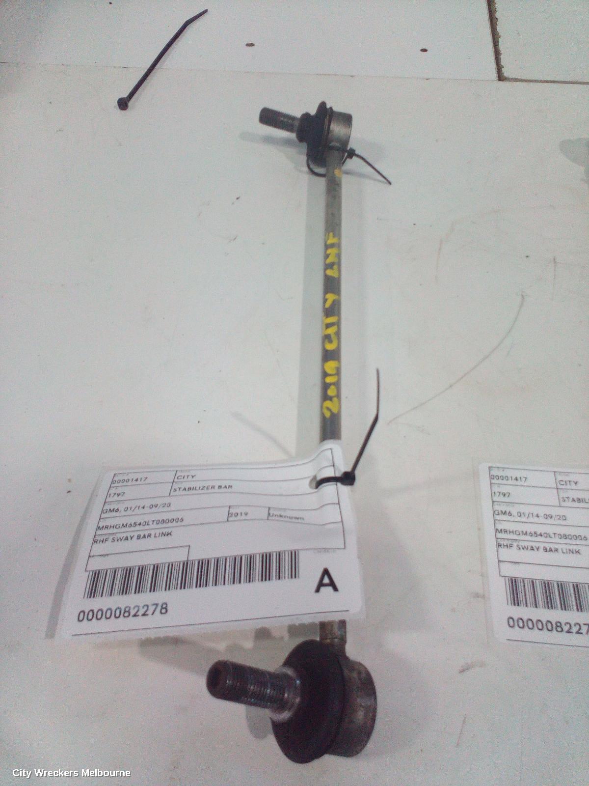 HONDA CITY STABILISER BAR, GM6, 01/2014 - 09/2020 - Image 1