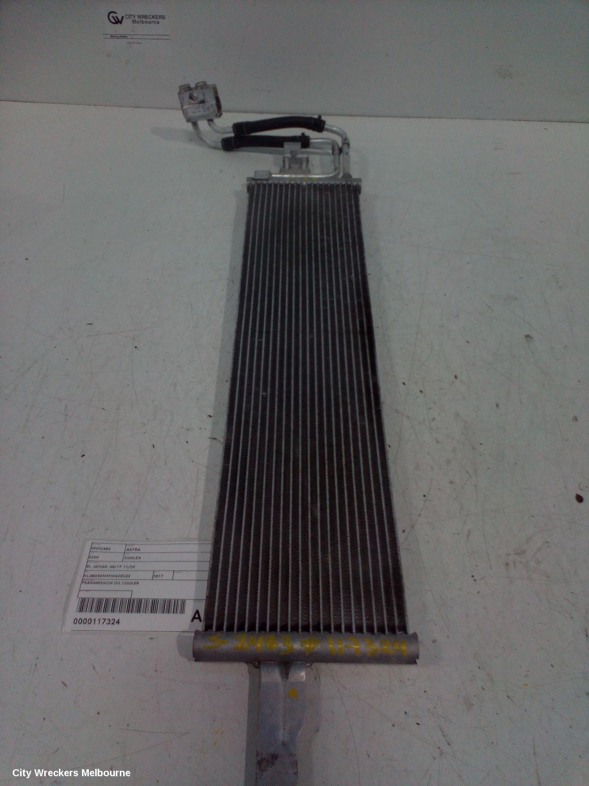 HOLDEN ASTRA COOLER, BL, SEDAN, 05/2017 - 12/2020 - Image 1