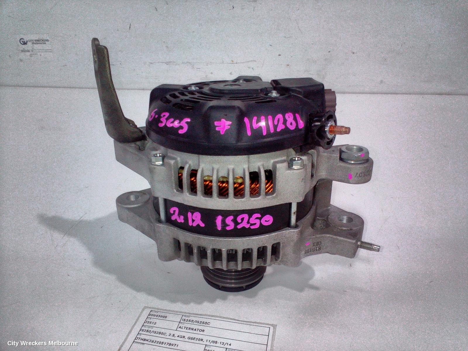 LEXUS IS250/IS250C ALTERNATOR, IS250/IS250C, 2.5, 4GR, GSE20R, 11/2005 - 12/2014 - Image 2