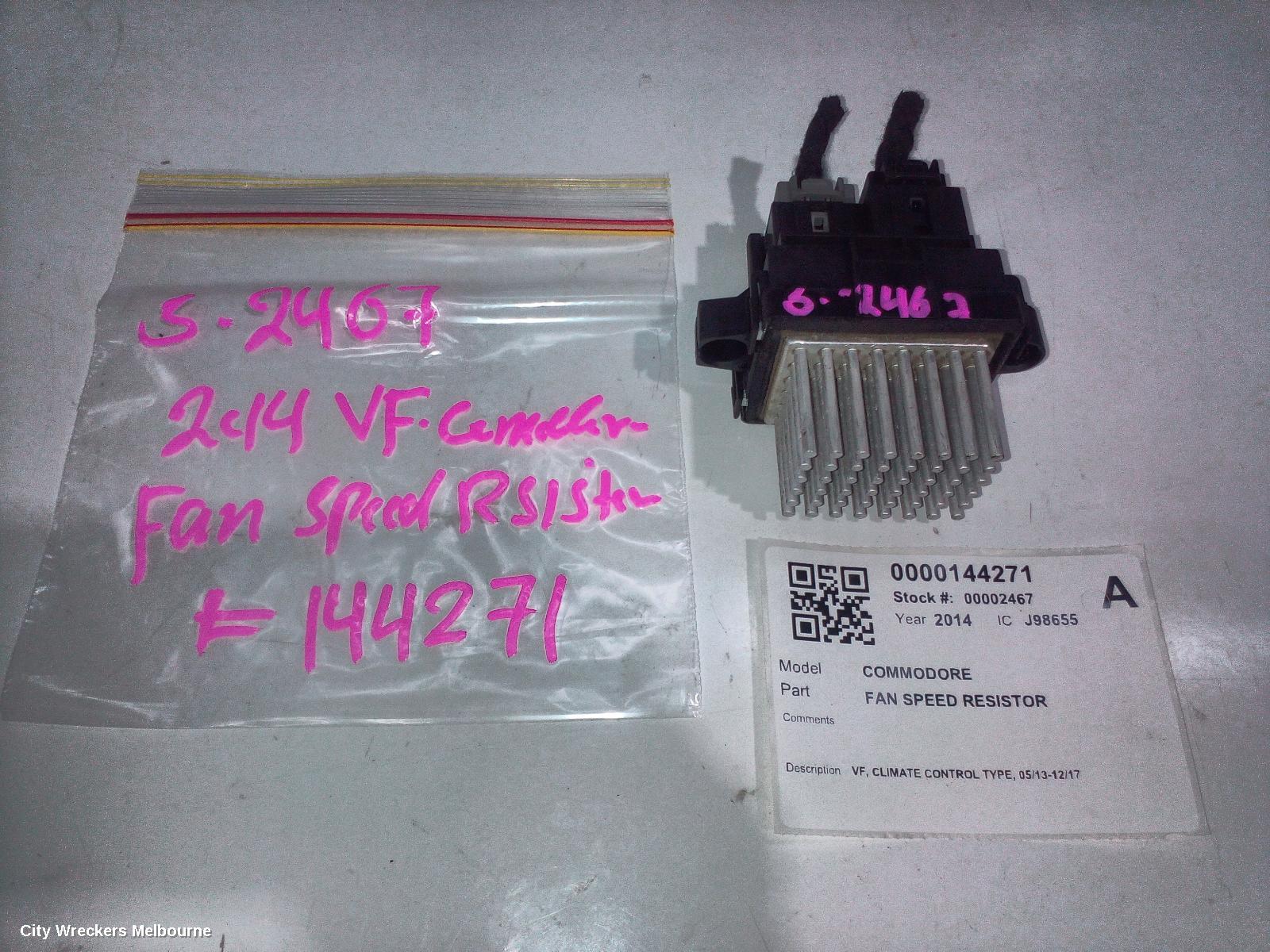 HOLDEN COMMODORE FAN SPEED RESISTOR, VF, CLIMATE CONTROL TYPE, 05/2013 - 12/2017 - Image 1