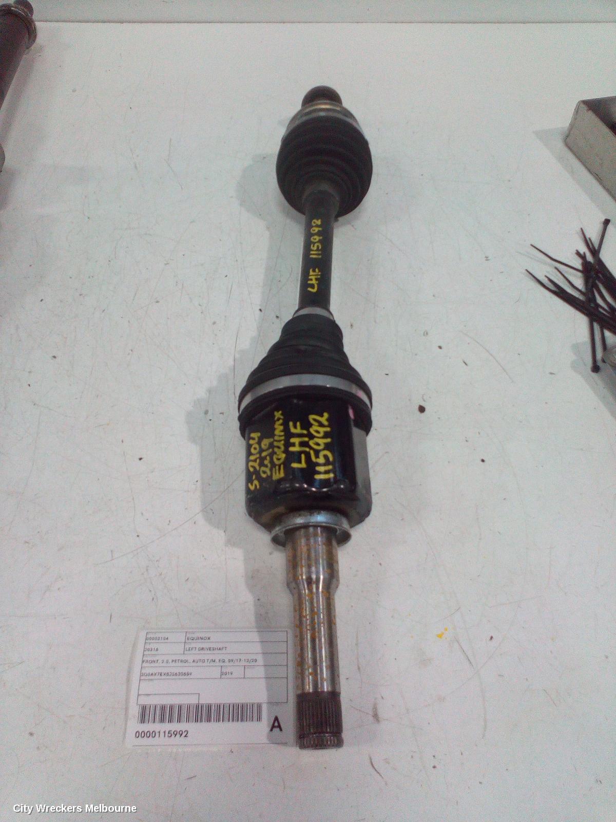 HOLDEN EQUINOX LEFT DRIVESHAFT, FRONT, 2.0, PETROL, AUTO T/M, EQ, 09/2017 - 12/2020 - Image 2