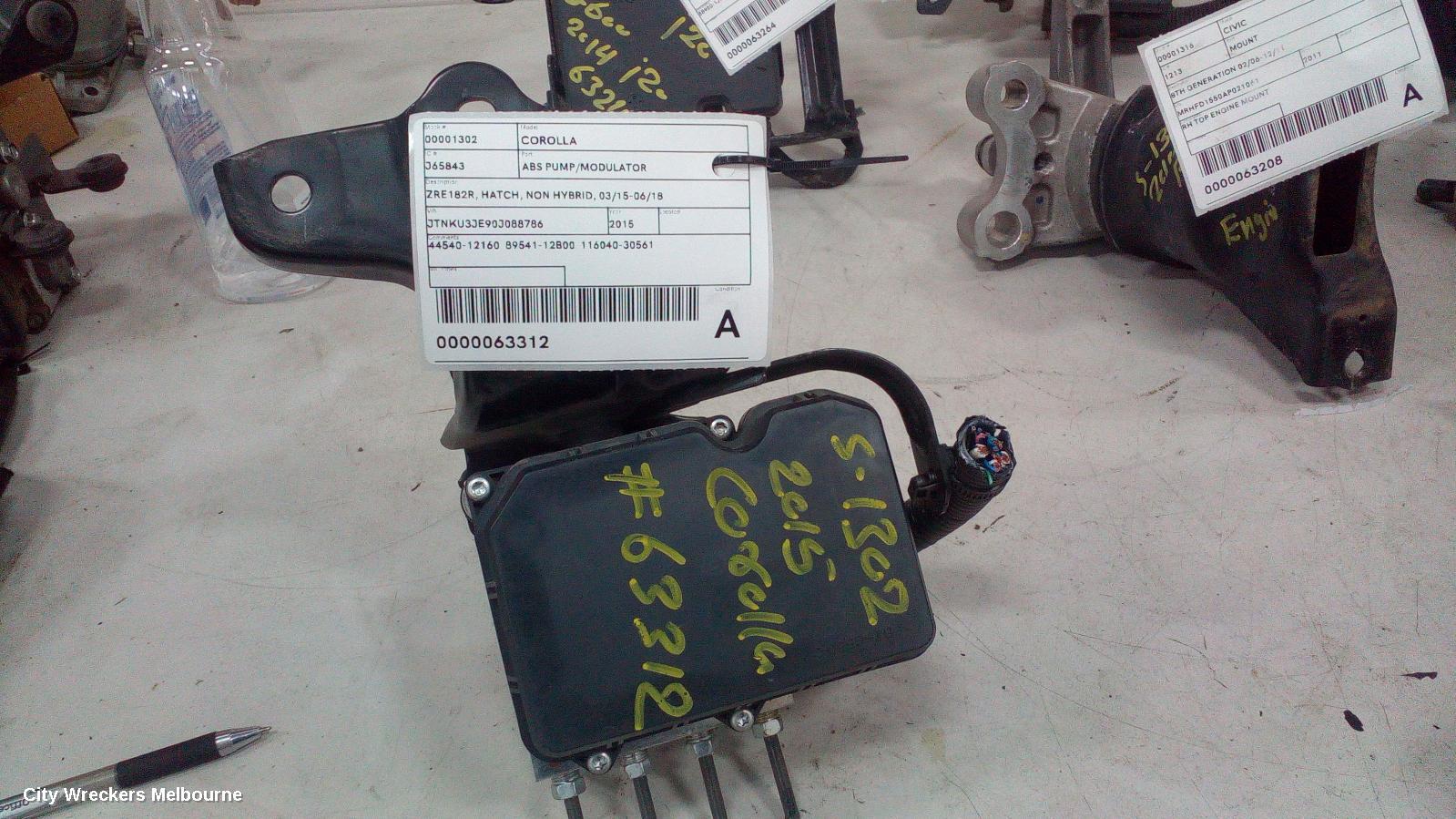 TOYOTA COROLLA ABS PUMP/MODULATOR, ZRE182R, HATCH, NON HYBRID, 03/2015 - 06/2018 - Image 3