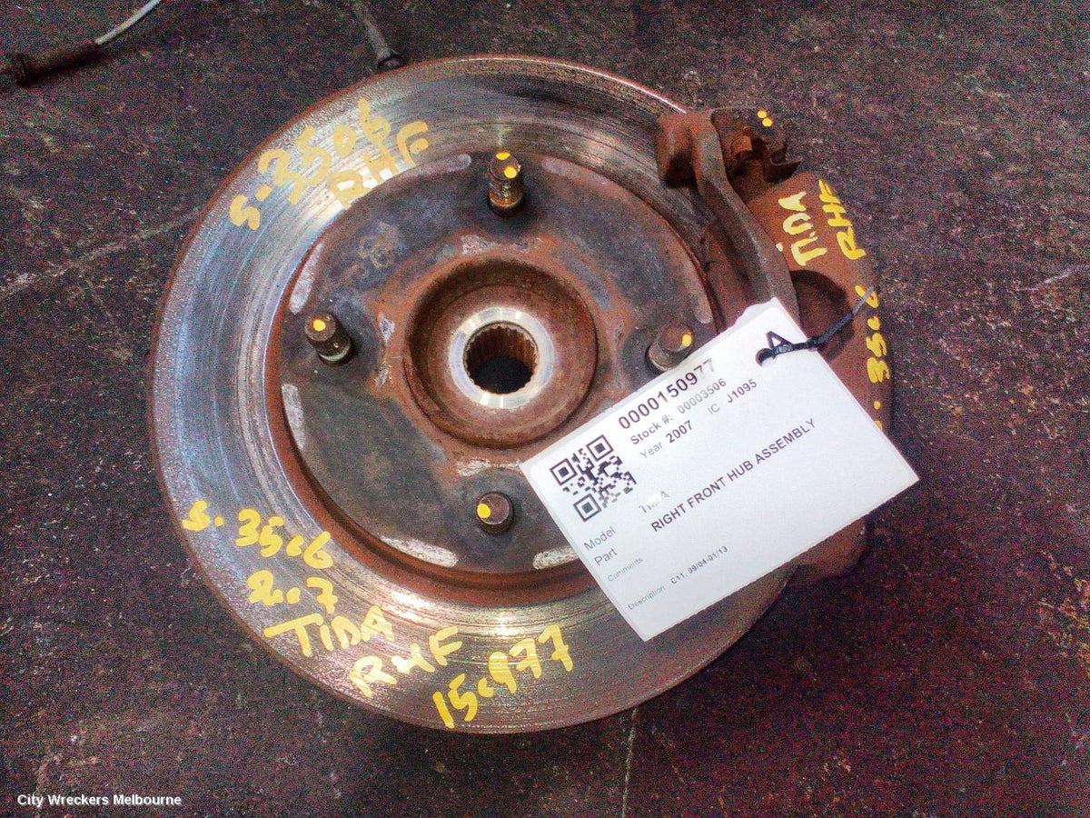 NISSAN TIIDA RIGHT FRONT HUB ASSEMBLY, C11, 09/2004 - 01/2013 - Image 1