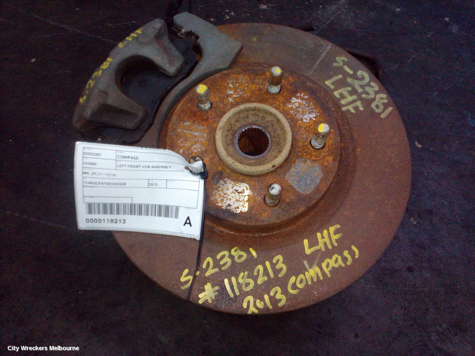 JEEP COMPASS LEFT FRONT HUB ASSEMBLY, MK, 07/2011 - 12/2016 - Image 1
