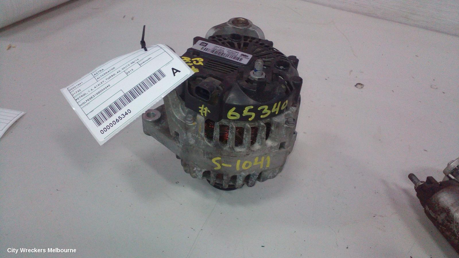 OPEL ASTRA ALTERNATOR, PETROL, 1.6, A16LET, TURBO, AS, 09/2012 - 08/2013 - Image 3