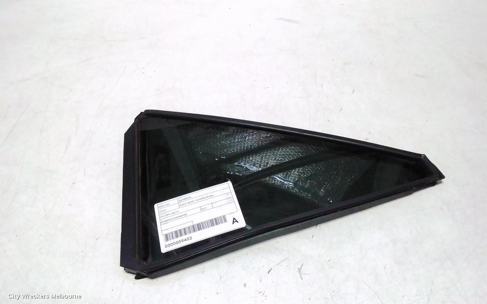 SUBARU OUTBACK RIGHT REAR 1/4 DOOR GLASS, 6TH GEN, 08/2014 ONWARDS - Image 2