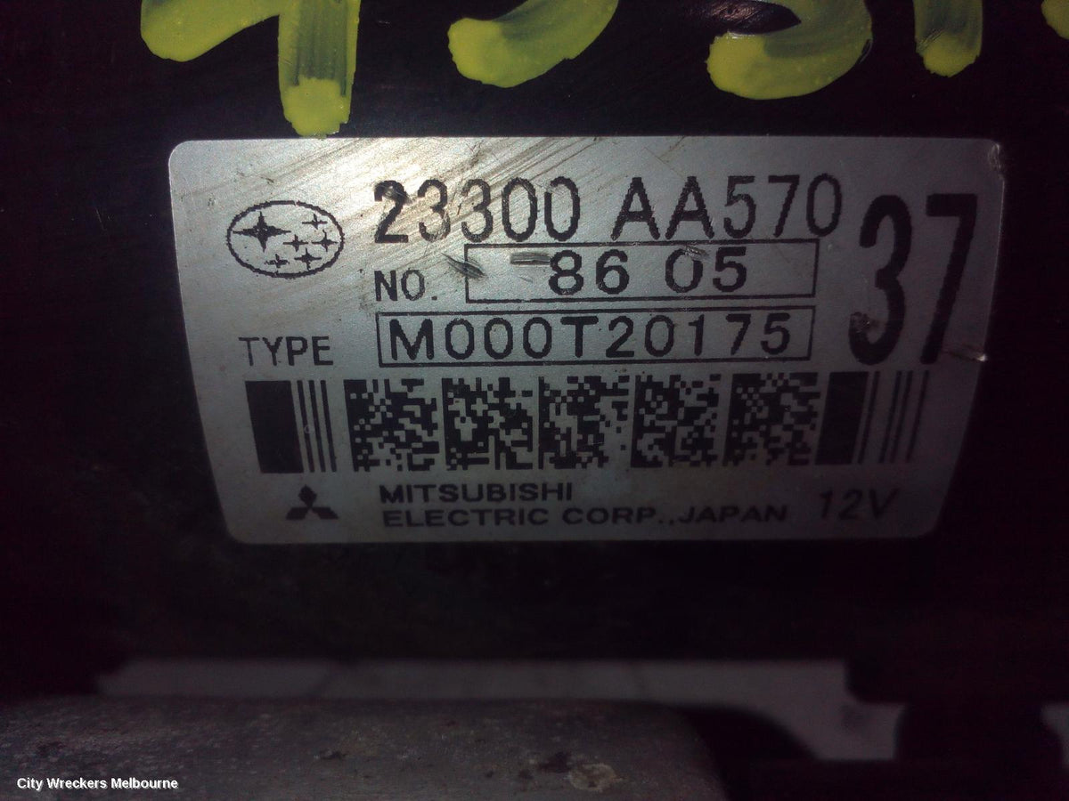 SUBARU FORESTER STARTER, PETROL, EJ20/EJ25, NON TURBO, AUTO, 4 SPEED, 08/1997 - 12/2012 - Image 1