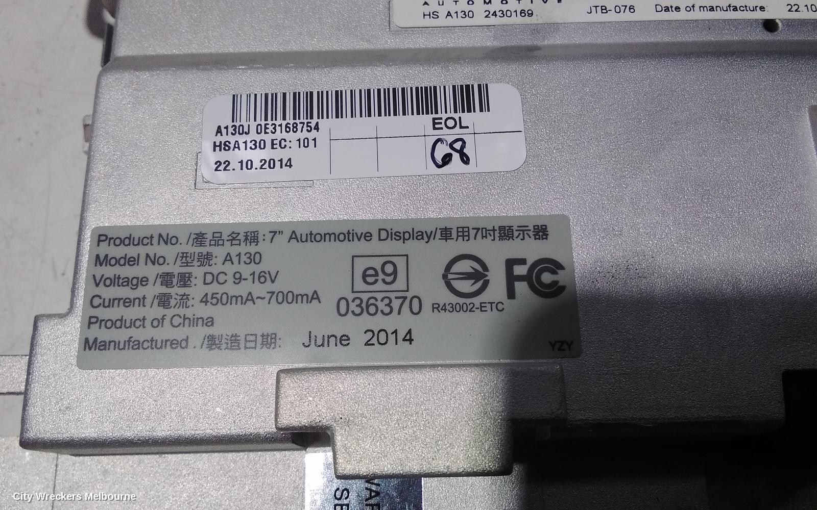 AUDI A5 RADIO/CD/DVD/SAT/TV, DISPLAY UNIT, 7IN SAT NAV TYPE, 8T, 12/2009 - 11/2016 - Image 3