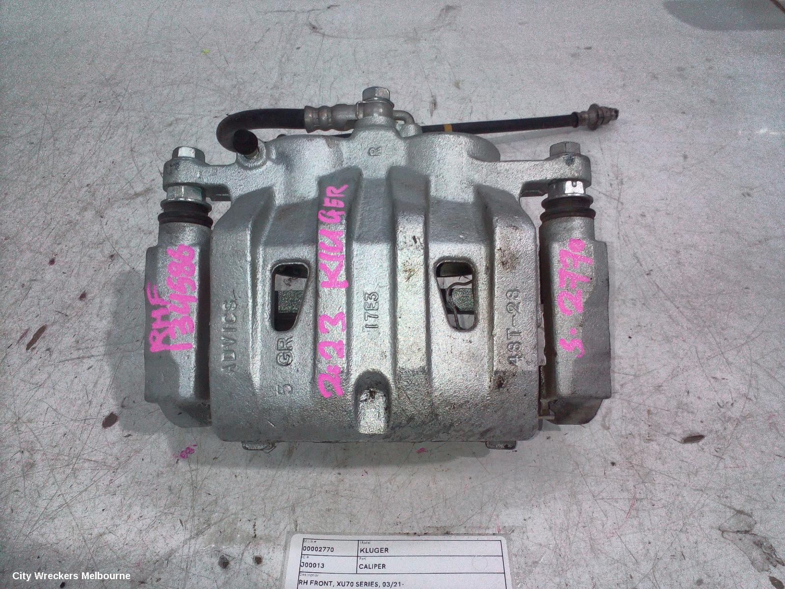 TOYOTA KLUGER CALIPER, RH FRONT, XU70 SERIES, 03/2021 ONWARDS - Image 1