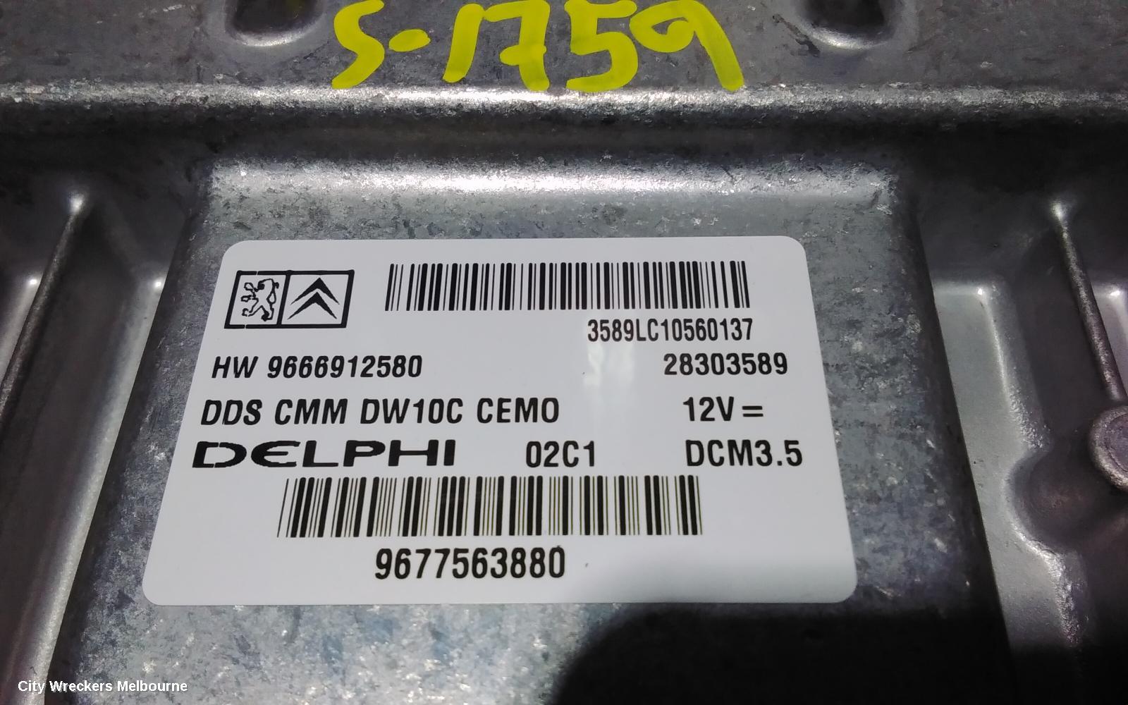 PEUGEOT 508 ECU, ENGINE ECU, 2.0, DIESEL, VIN VF38*RHH, ECU ONLY, 07/2011 - 12/2017 - Image 2