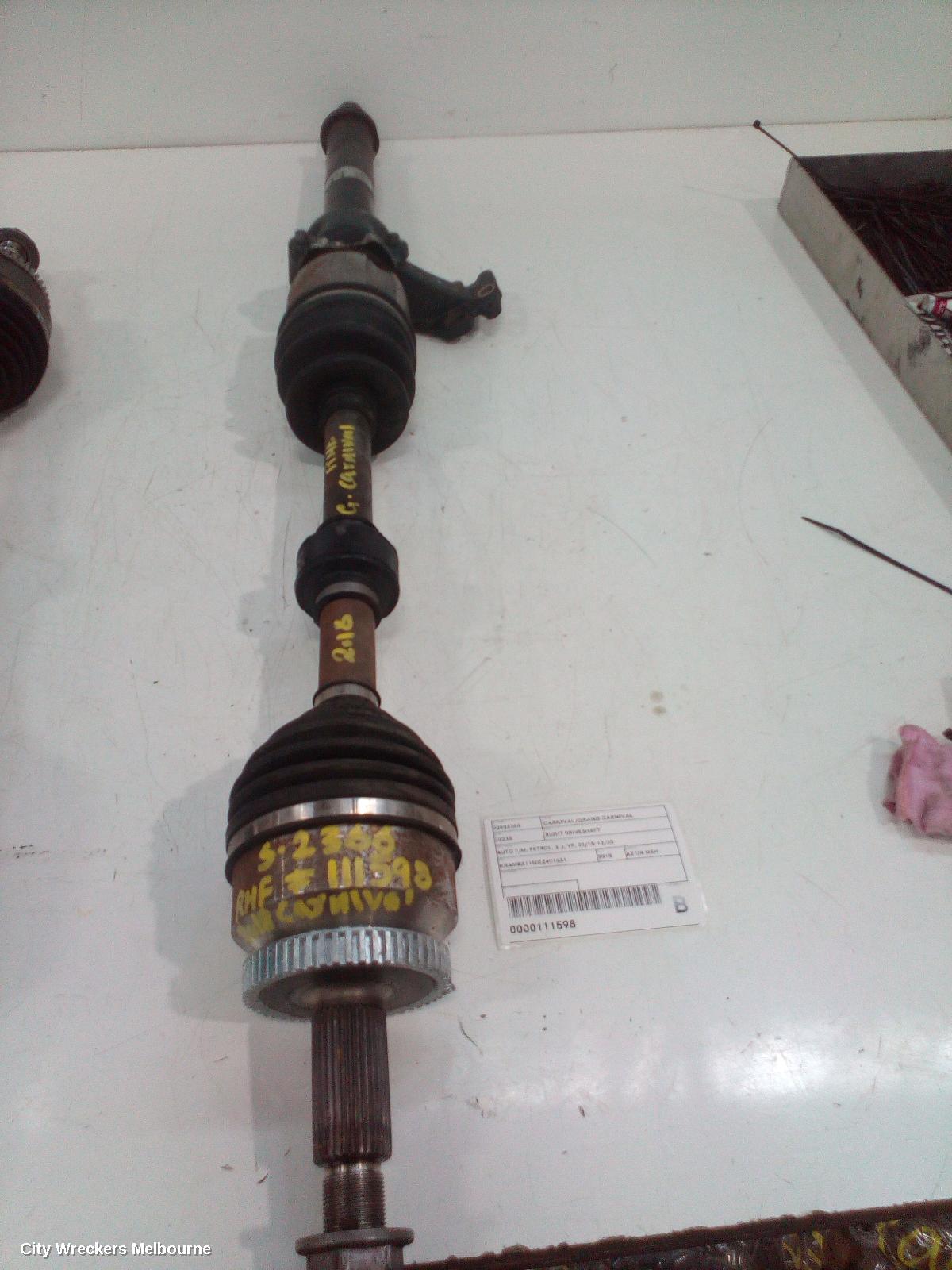 KIA CARNIVAL/GRAND CARNIVAL RIGHT DRIVESHAFT, AUTO T/M, PETROL, 3.3, YP, 02/2015 - 10/2020 - Image 1