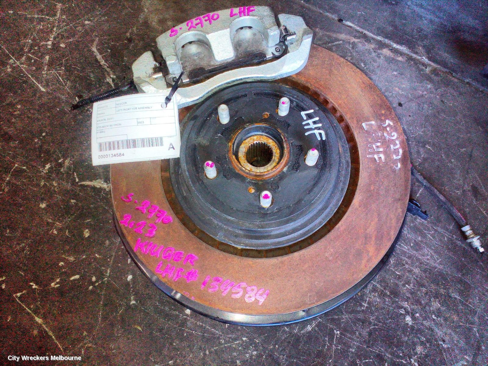 TOYOTA KLUGER LEFT FRONT HUB ASSEMBLY, AXUH78, 03/2021 ONWARDS - Image 2