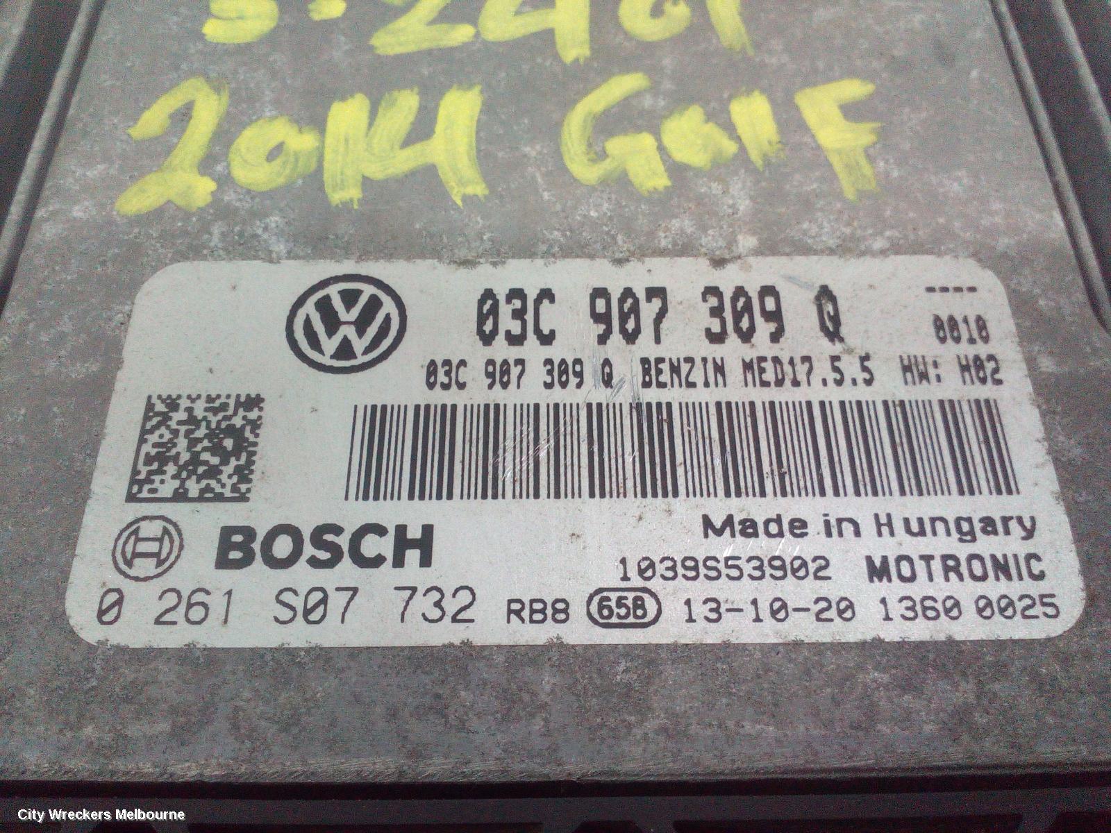 VOLKSWAGEN GOLF ECU, ENGINE ECU, 1.4, PETROL, CTHD CODE, ECU ONLY, GEN 6, 10/2008 - 01/2016 - Image 3