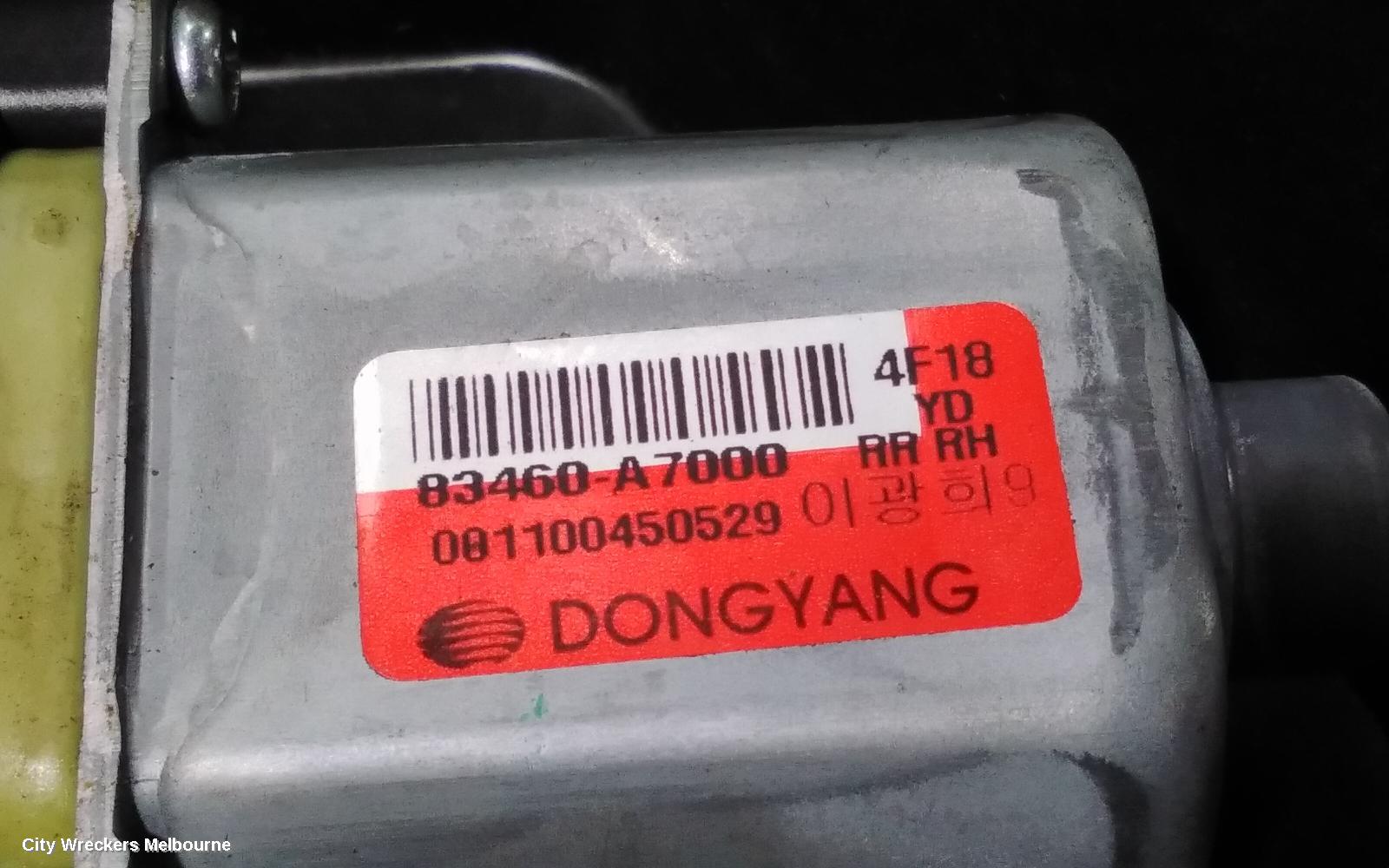 KIA CERATO RIGHT REAR WND REG/MOTOR, YD, SEDAN/HATCH, 04/2013 - 05/2018 - Image 2