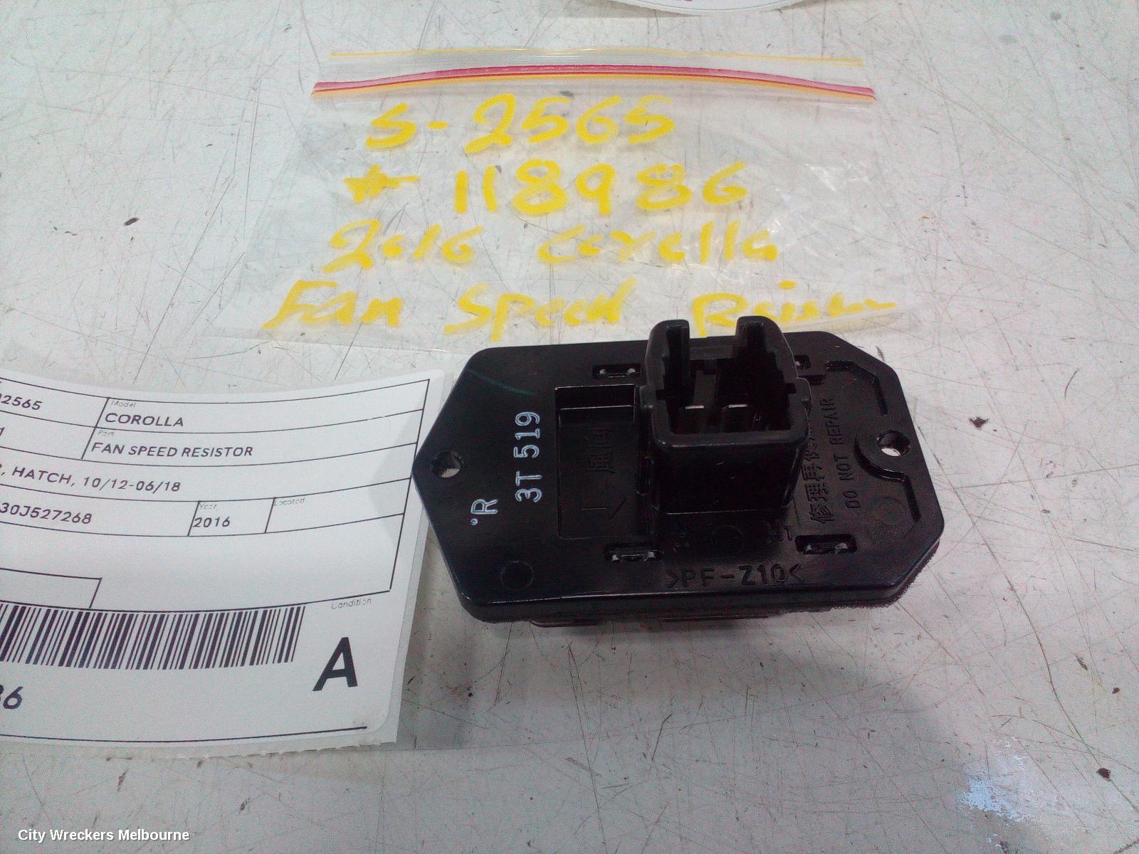 TOYOTA COROLLA FAN SPEED RESISTOR, ZRE182R, HATCH, 10/2012 - 06/2018 - Image 2