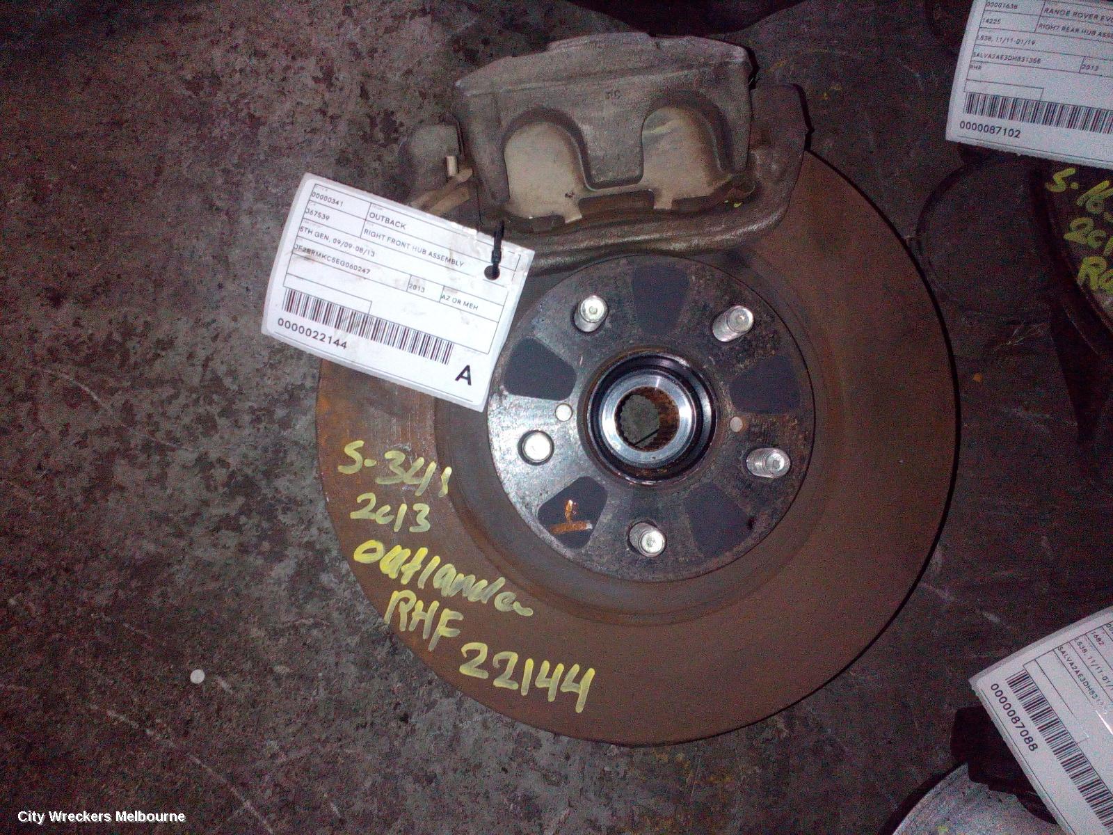 SUBARU OUTBACK RIGHT FRONT HUB ASSEMBLY, 5TH GEN, 09/2013 - 11/2014 - Image 1