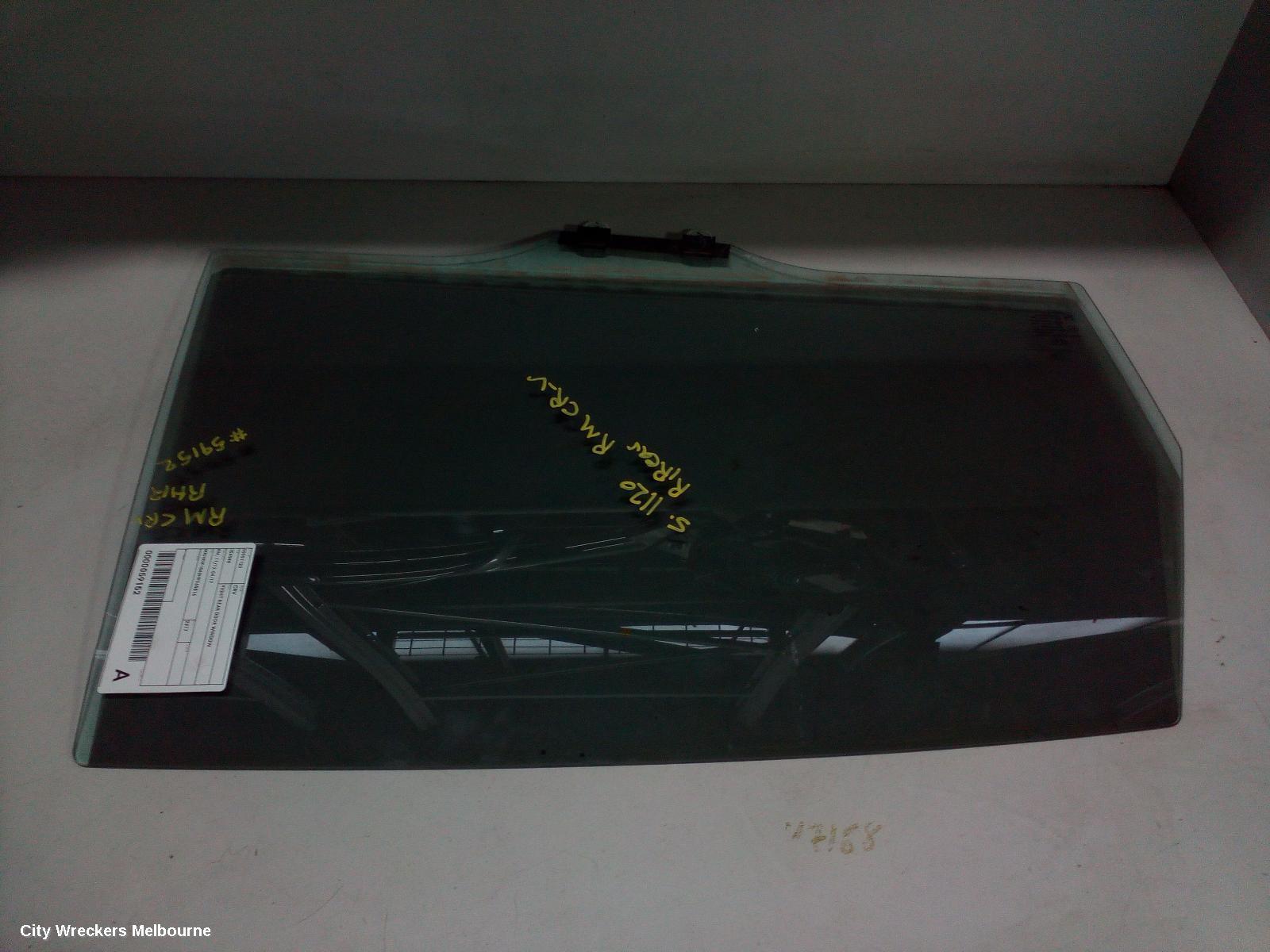 HONDA CRV RIGHT REAR DOOR WINDOW, RM, 11/2012 - 04/2017 - Image 1