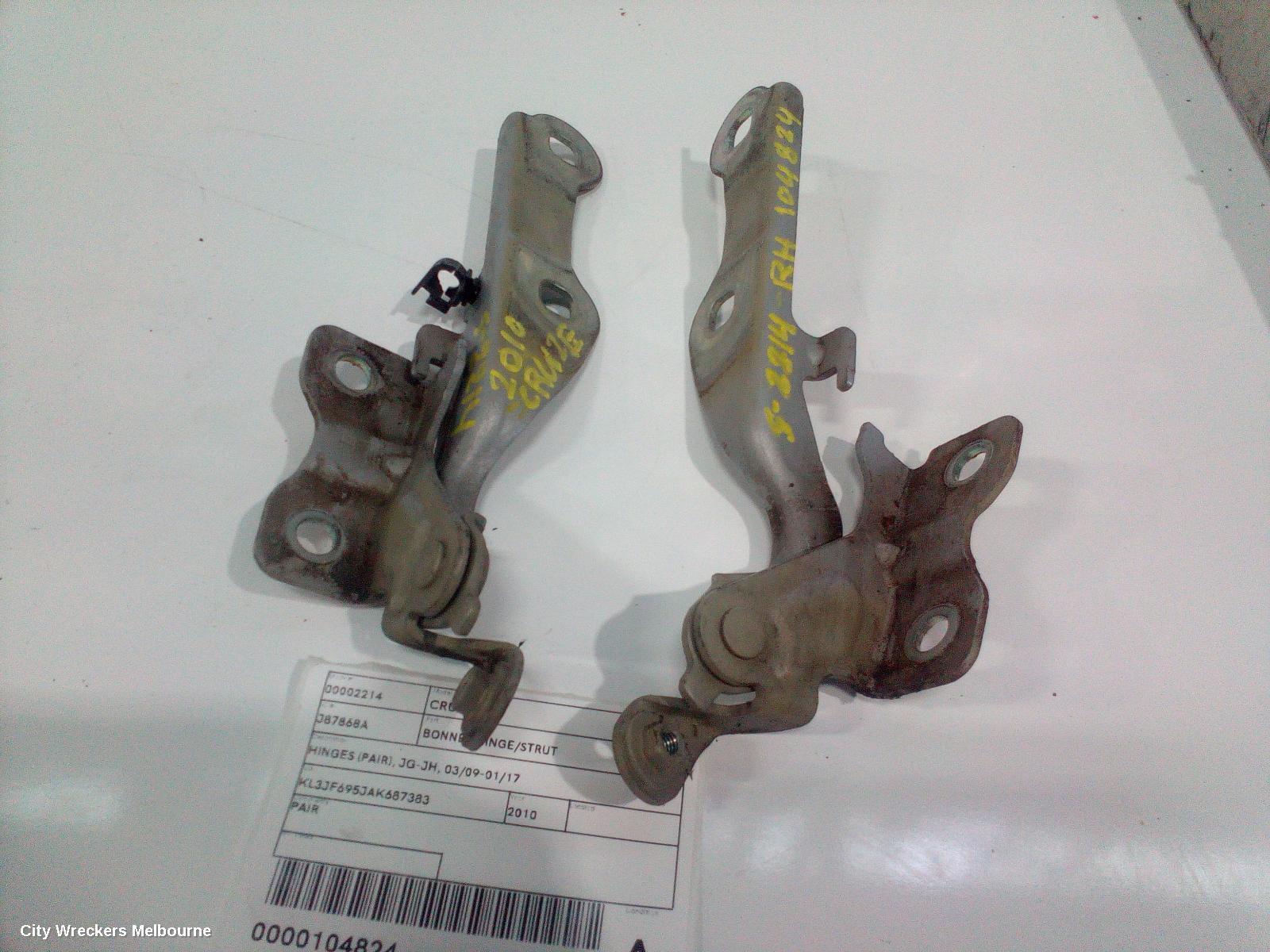 HOLDEN CRUZE BONNET HINGE/STRUT, HINGES (PAIR), JG-JH, 03/2009 - 01/2017 - Image 1