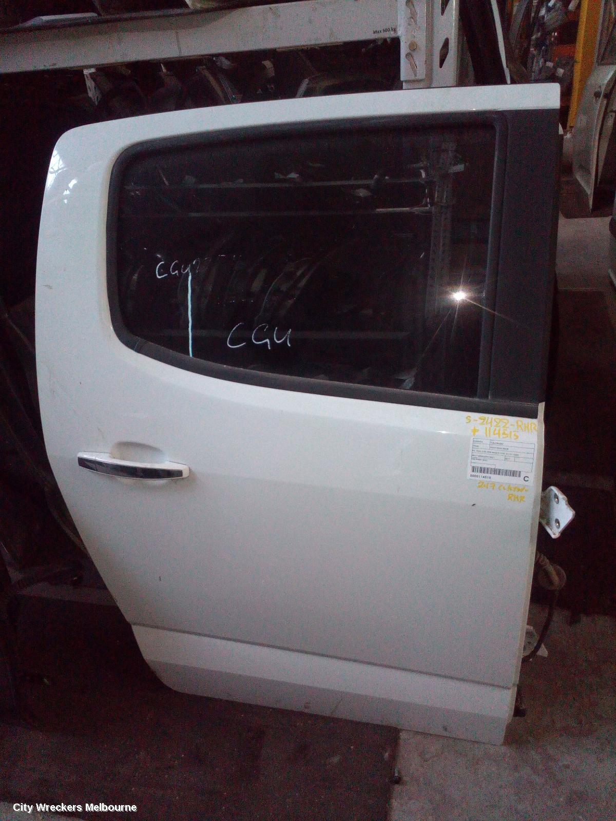 HOLDEN COLORADO RIGHT REAR DOOR, RG, DUAL CAB, NON MOULD TYPE, 07/2016 - 12/2020 - Image 1