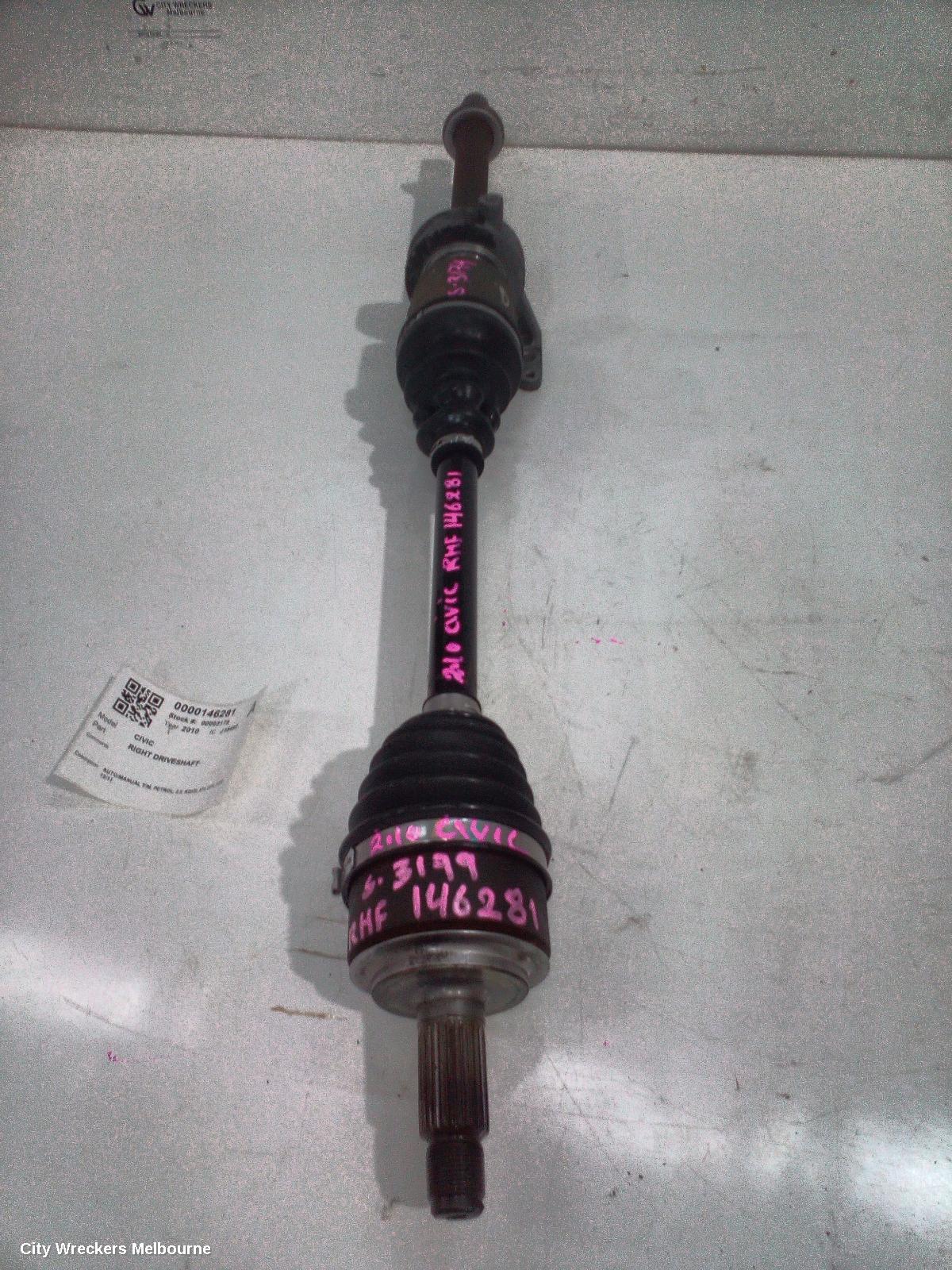 HONDA CIVIC RIGHT DRIVESHAFT, AUTO/MANUAL T/M, PETROL, 2.0, K20Z2, 8TH GEN, 02/2006 - 12/2011 - Image 1