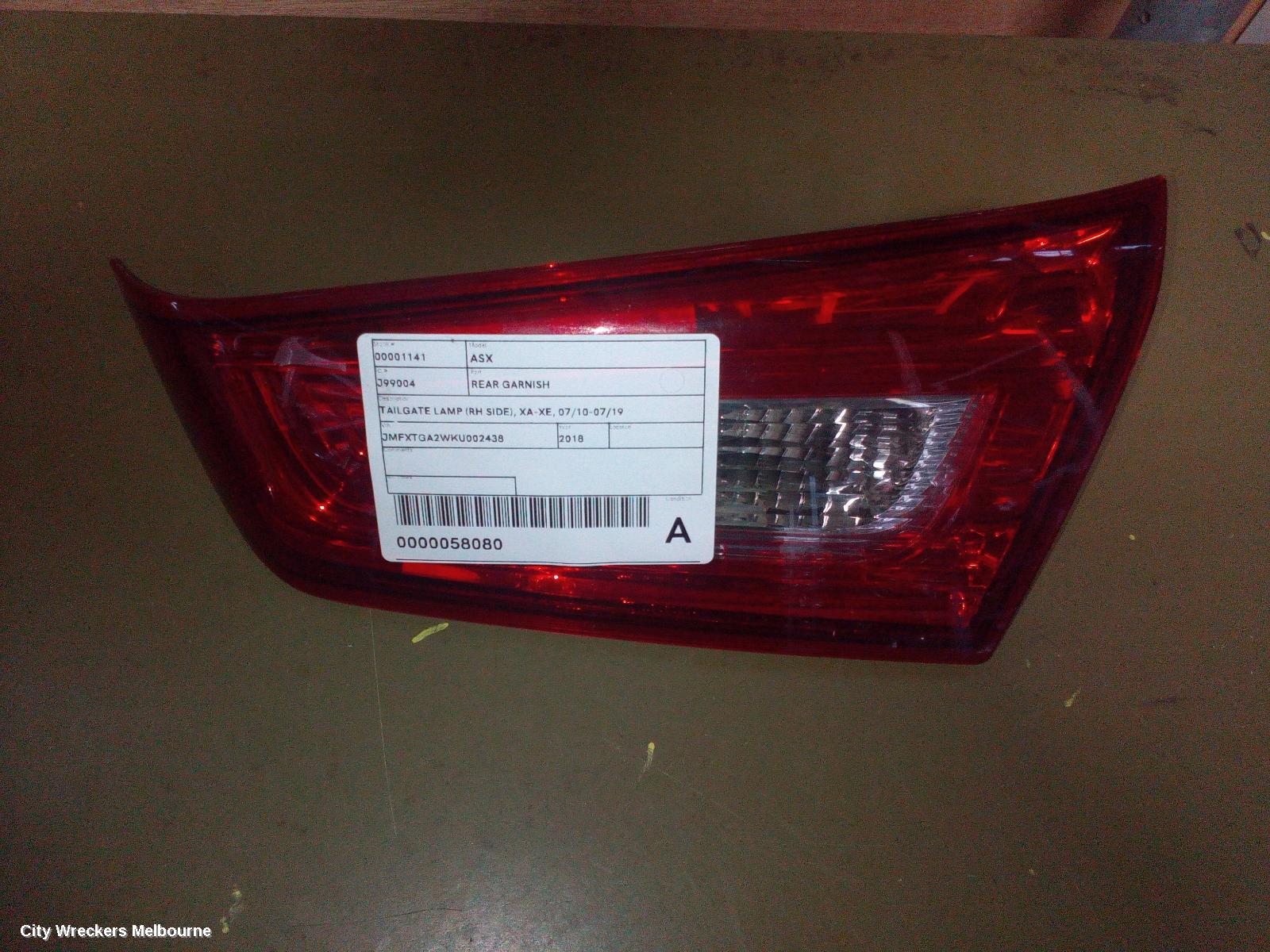 MITSUBISHI ASX REAR GARNISH, TAILGATE LAMP (RH SIDE), XA-XE, 07/2010 - 07/2019 - Image 1
