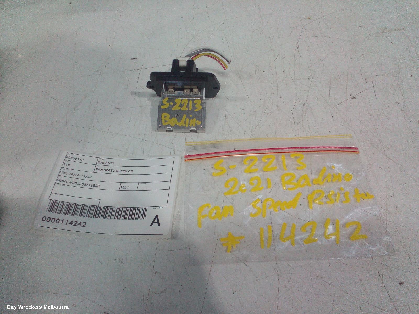 SUZUKI BALENO FAN SPEED RESISTOR, EW, 04/2016 - 12/2022 - Image 1
