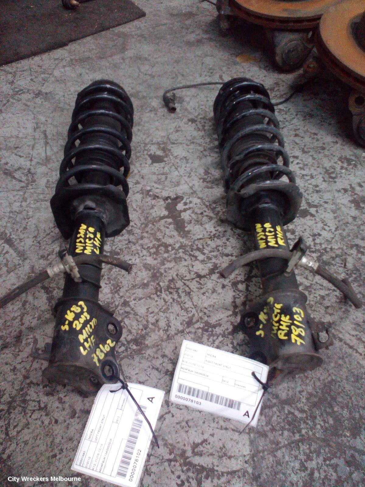NISSAN MICRA RIGHT FRONT STRUT, K13, 11/2010 - 12/2016 - Image 2