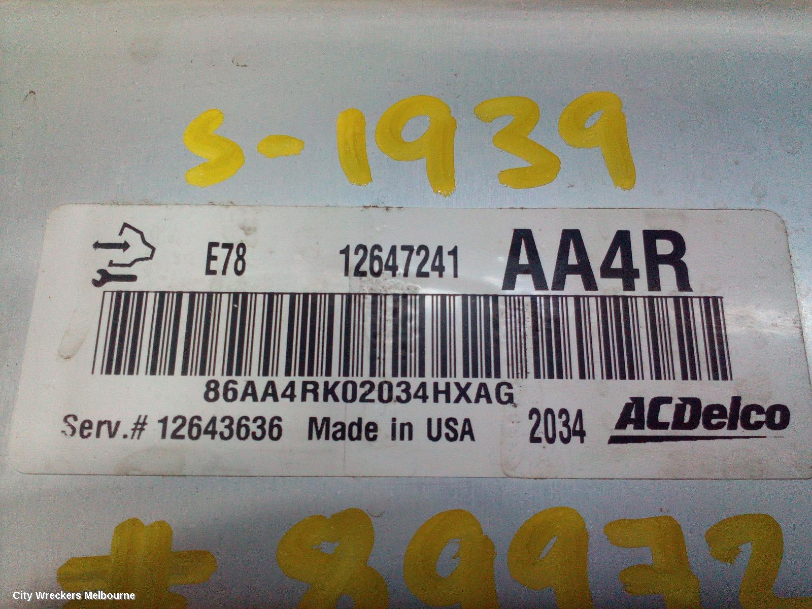 HOLDEN CRUZE ECU, ENGINE ECU, 1.4, PETROL, TURBO, ECU ONLY, JH, 03/2011 - 01/2017 - Image 1
