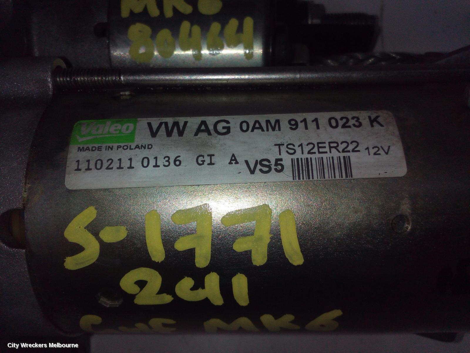 VOLKSWAGEN GOLF STARTER, PETROL, 1.4, GEN 6, 12/2008 - 01/2016 - Image 2