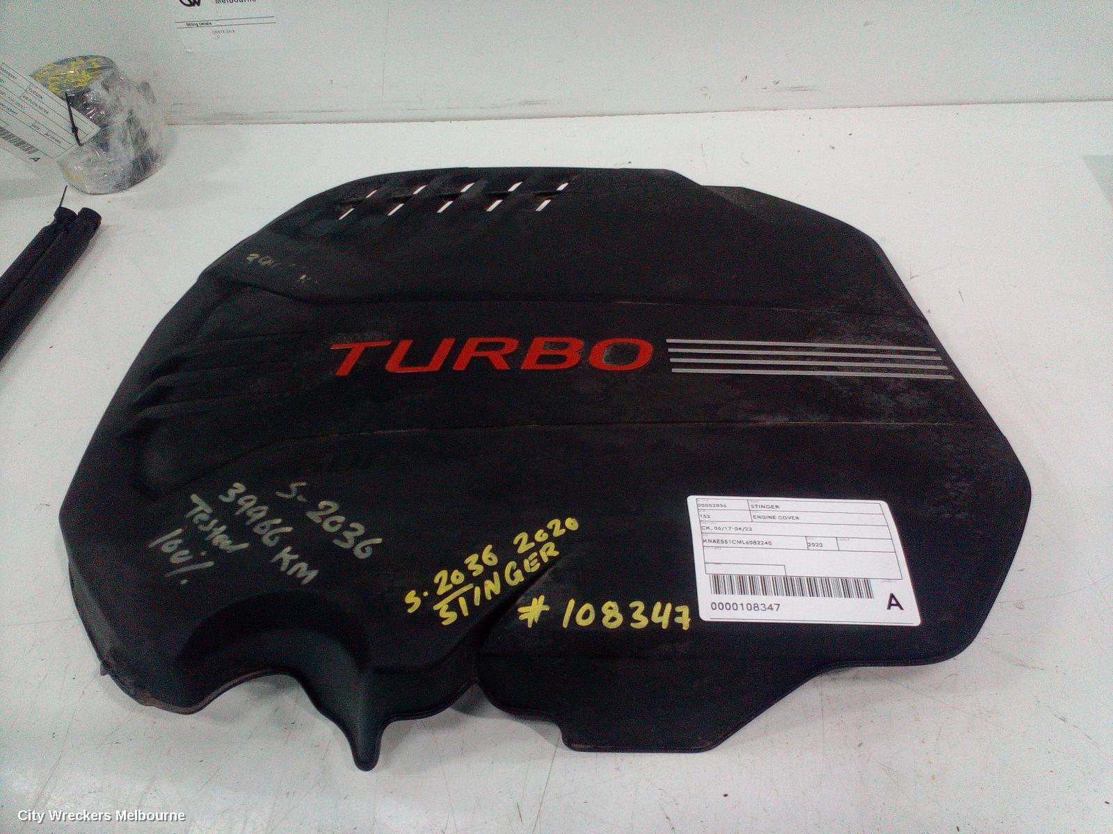 KIA STINGER ENGINE COVER, CK, 06/2017 - 04/2023 - Image 2