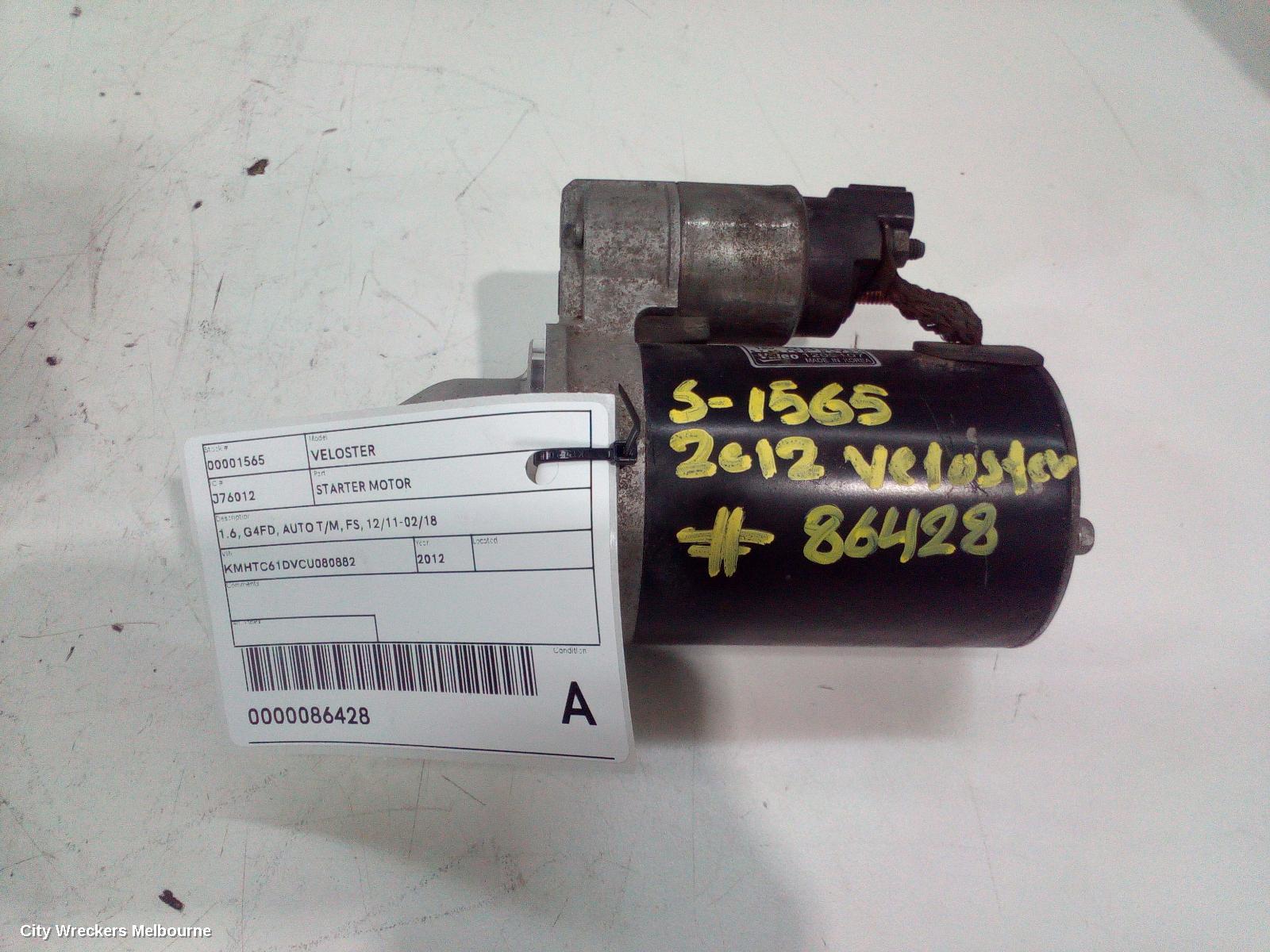 HYUNDAI VELOSTER STARTER, 1.6, G4FD, AUTO T/M, FS, 12/2011 - 02/2018 - Image 3