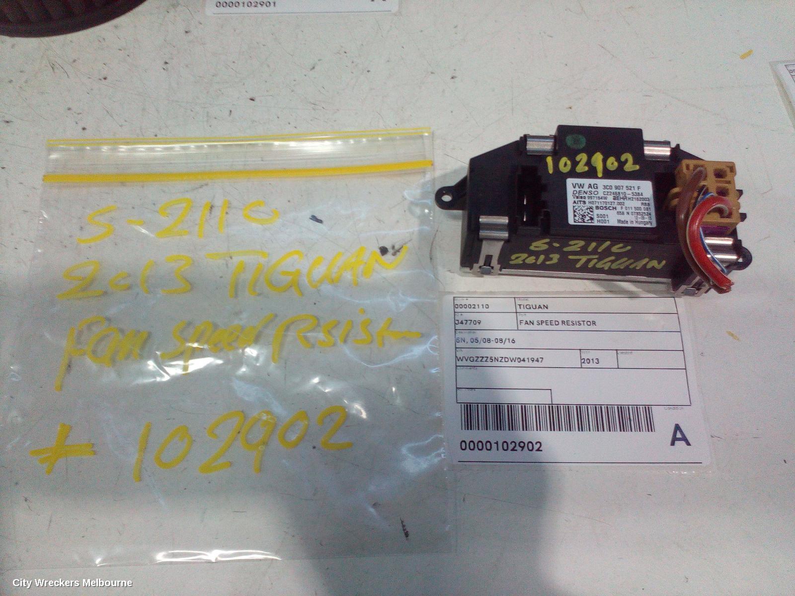 VOLKSWAGEN TIGUAN FAN SPEED RESISTOR, 5N, 05/2008 - 08/2016 - Image 1