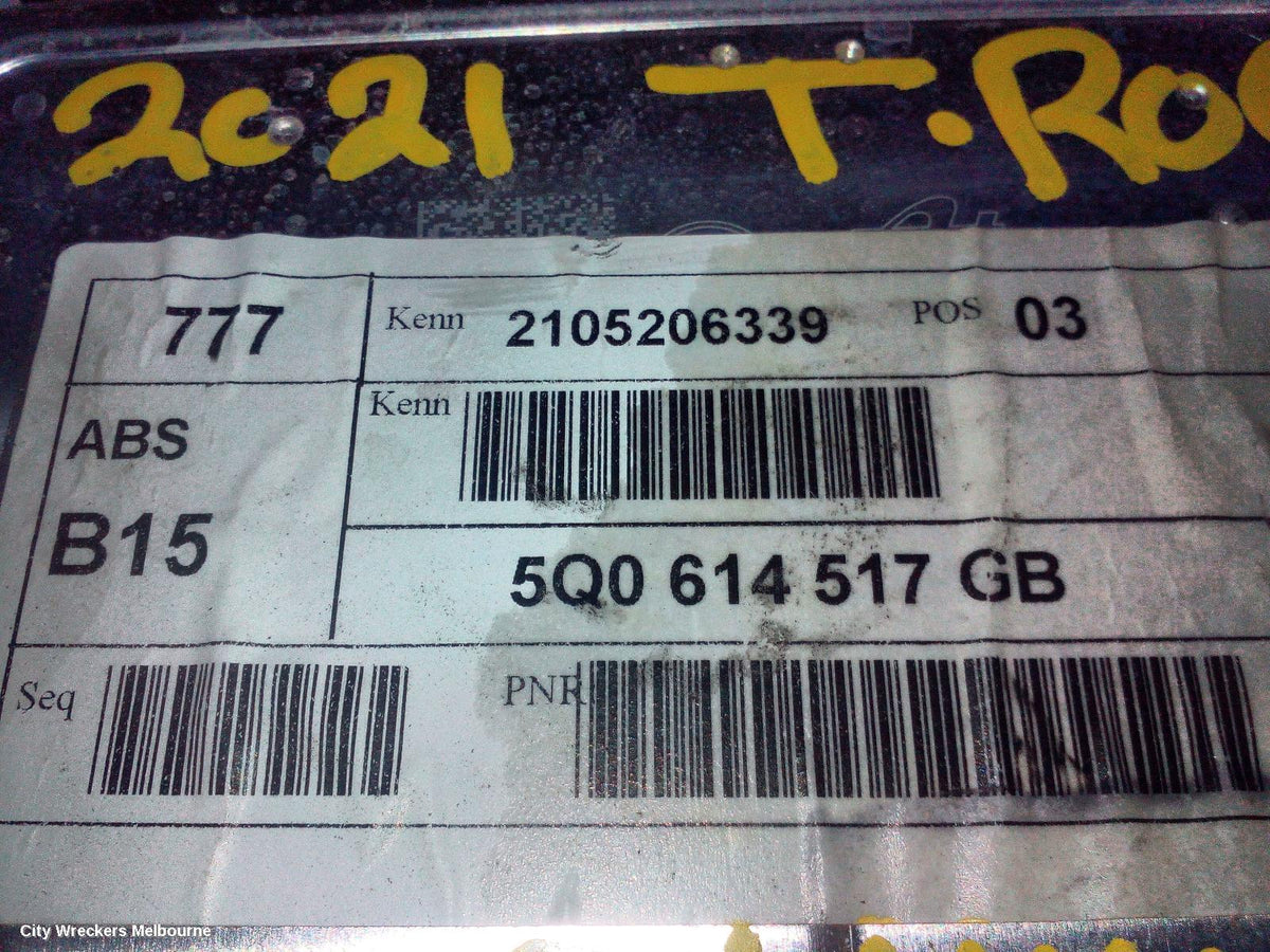 VOLKSWAGEN T-ROC ABS PUMP/MODULATOR, A1, P/N 5Q0614517GB, 03/2020 ONWARDS - Image 3