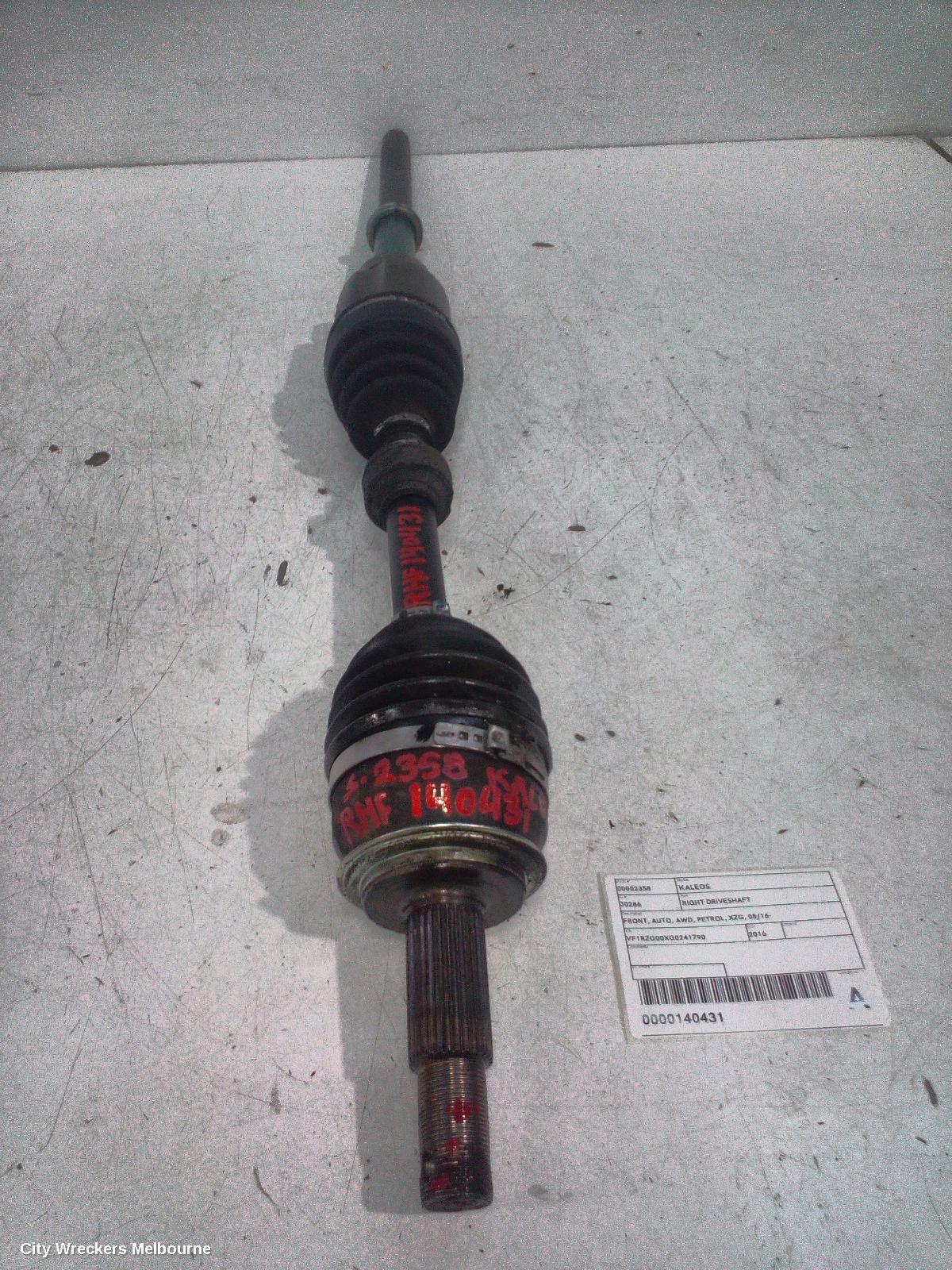 RENAULT KALEOS RIGHT DRIVESHAFT, FRONT, AUTO, AWD, PETROL, XZG, 05/2016 ONWARDS - Image 1